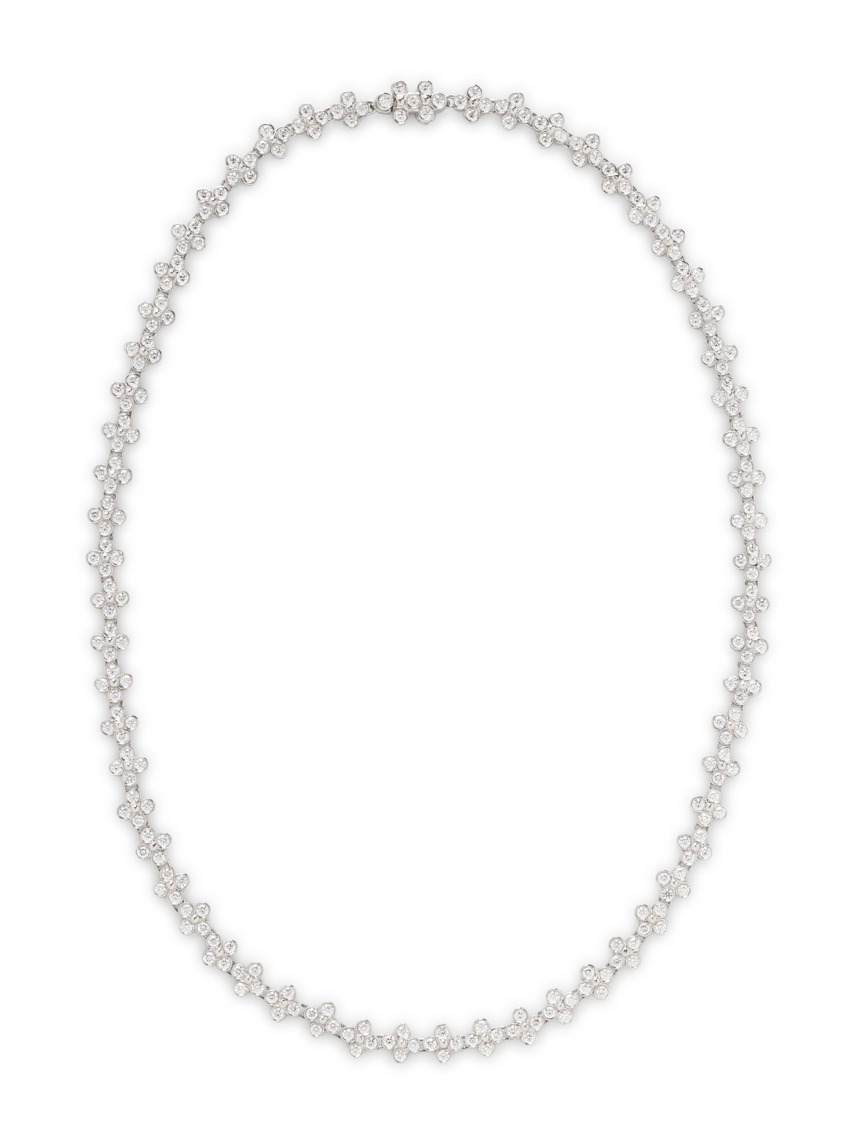 TIFFANY & CO., DIAMOND AND PLATINUM 'LACE' NECKLACE
