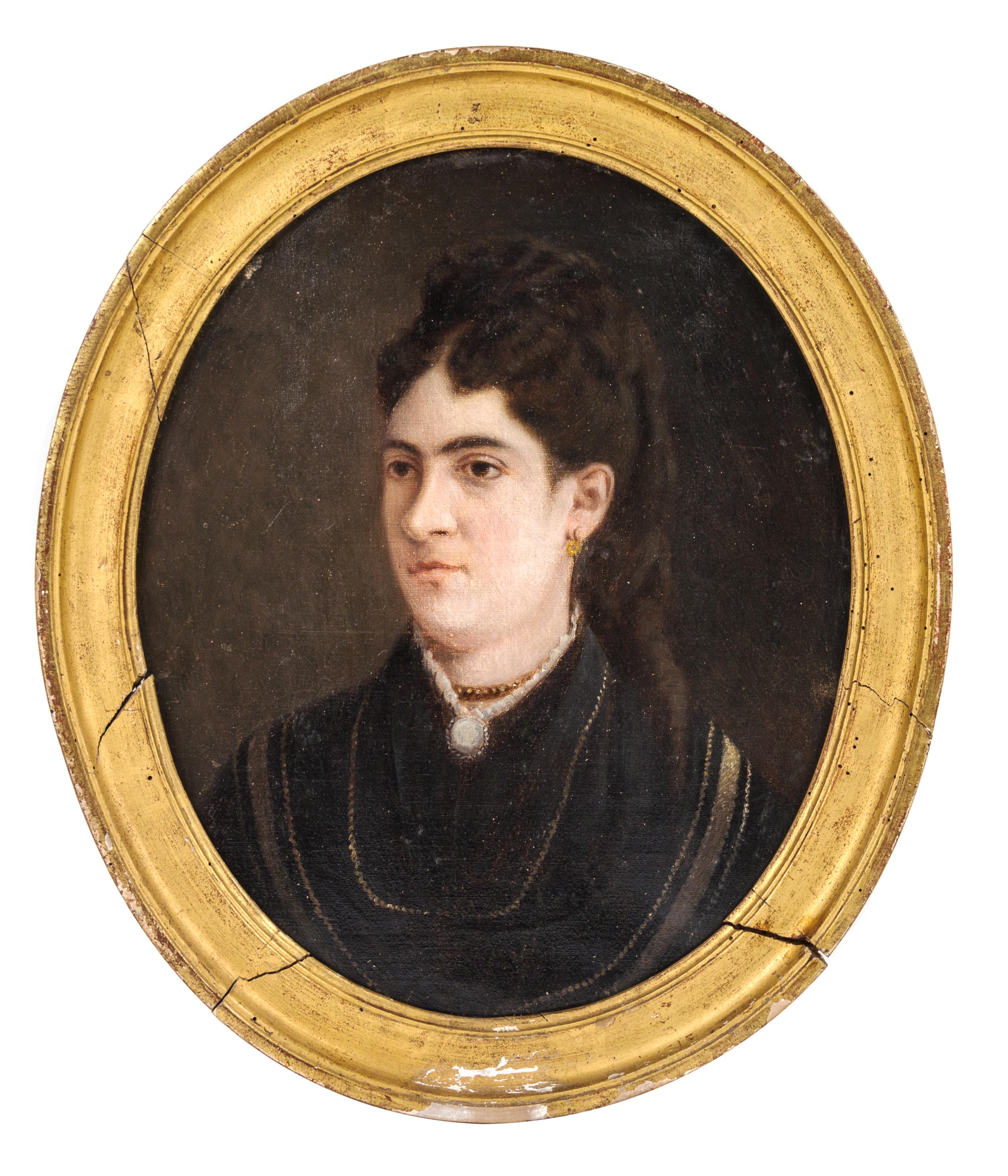 English School, (19th Century), Portrait of a Lady