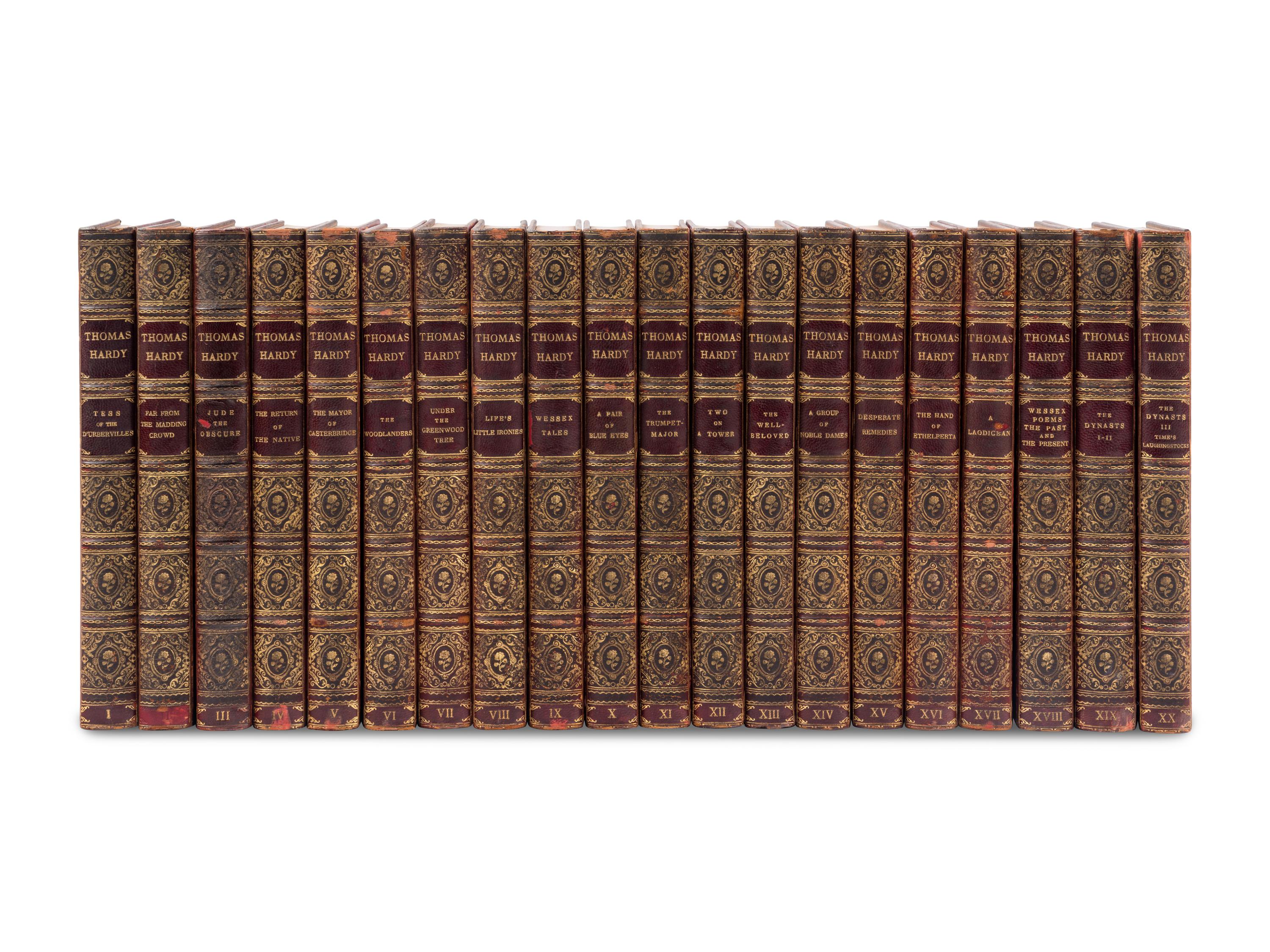 HARDY, Thomas (1840-1928). The Works of Thomas Hardy in Prose and Verse With Prefaces and Notes . London: Macmillan and Co., Limited, 1912-1913.