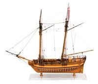 A Two-Masted Wood Model of a Ship Height 30 inches.