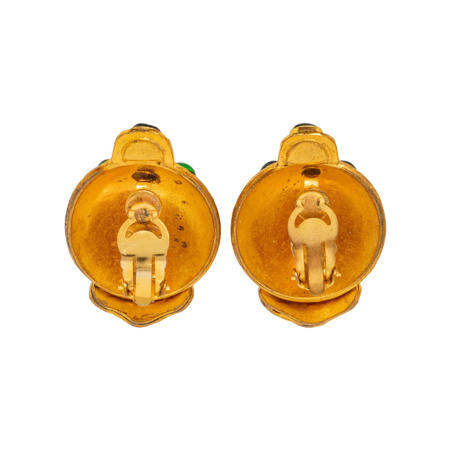 Chanel, Gripoix Pâte de Verre Ear Clips