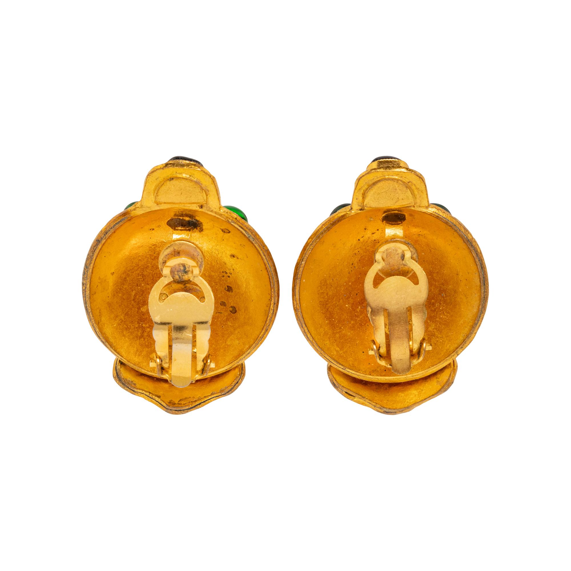 Chanel, Gripoix Pâte de Verre Ear Clips