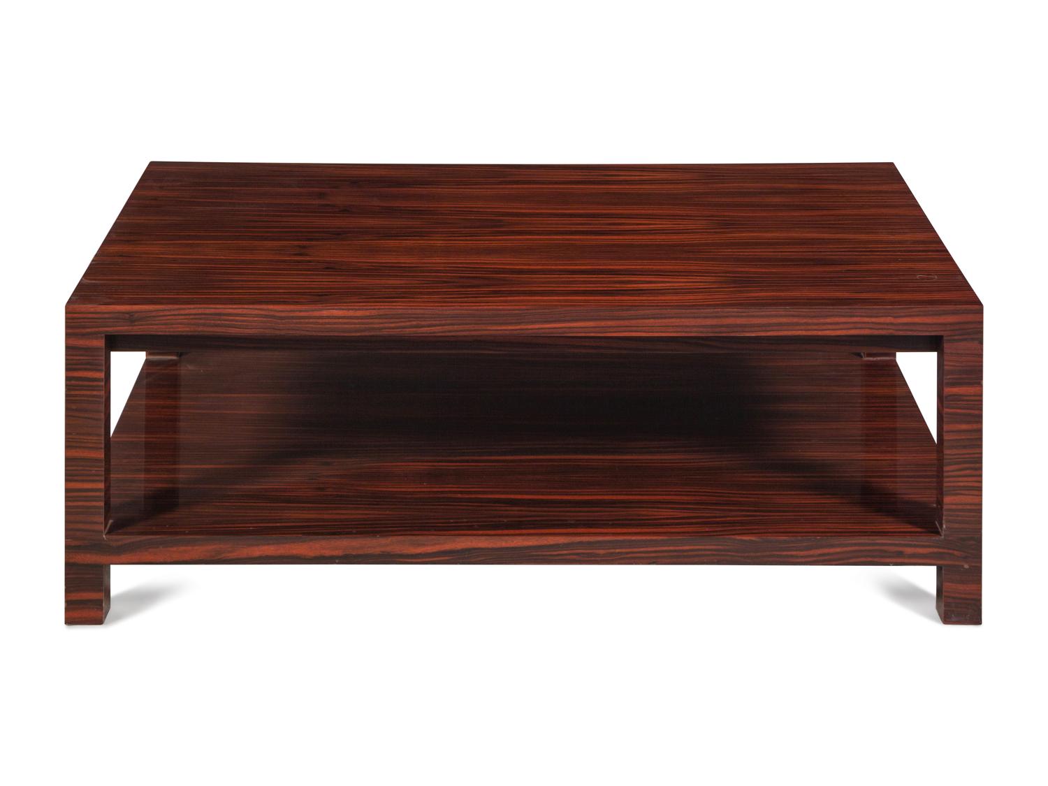 A Custom Rosewood Draw-Leaf Cocktail Table