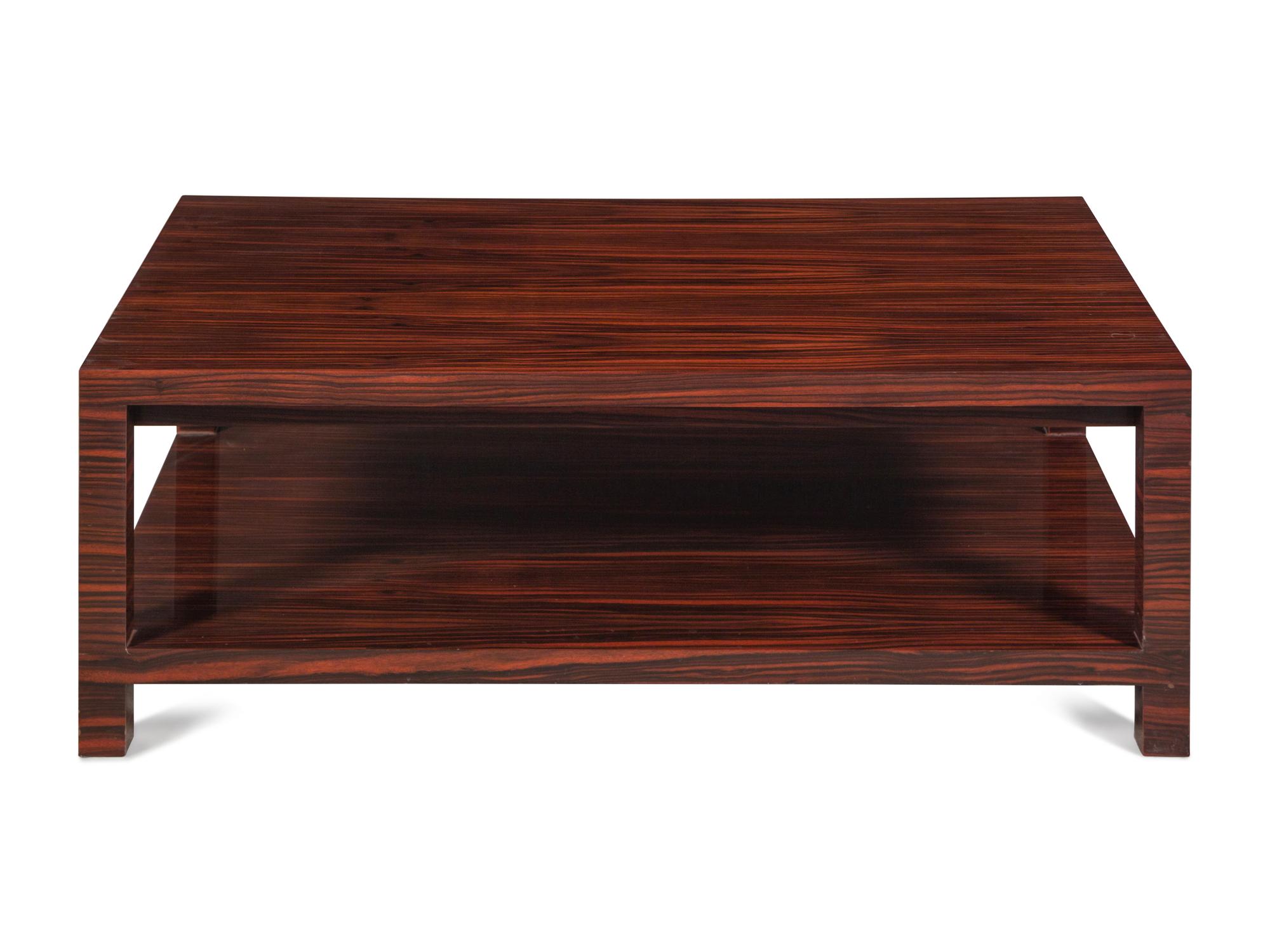 A Custom Rosewood Draw-Leaf Cocktail Table