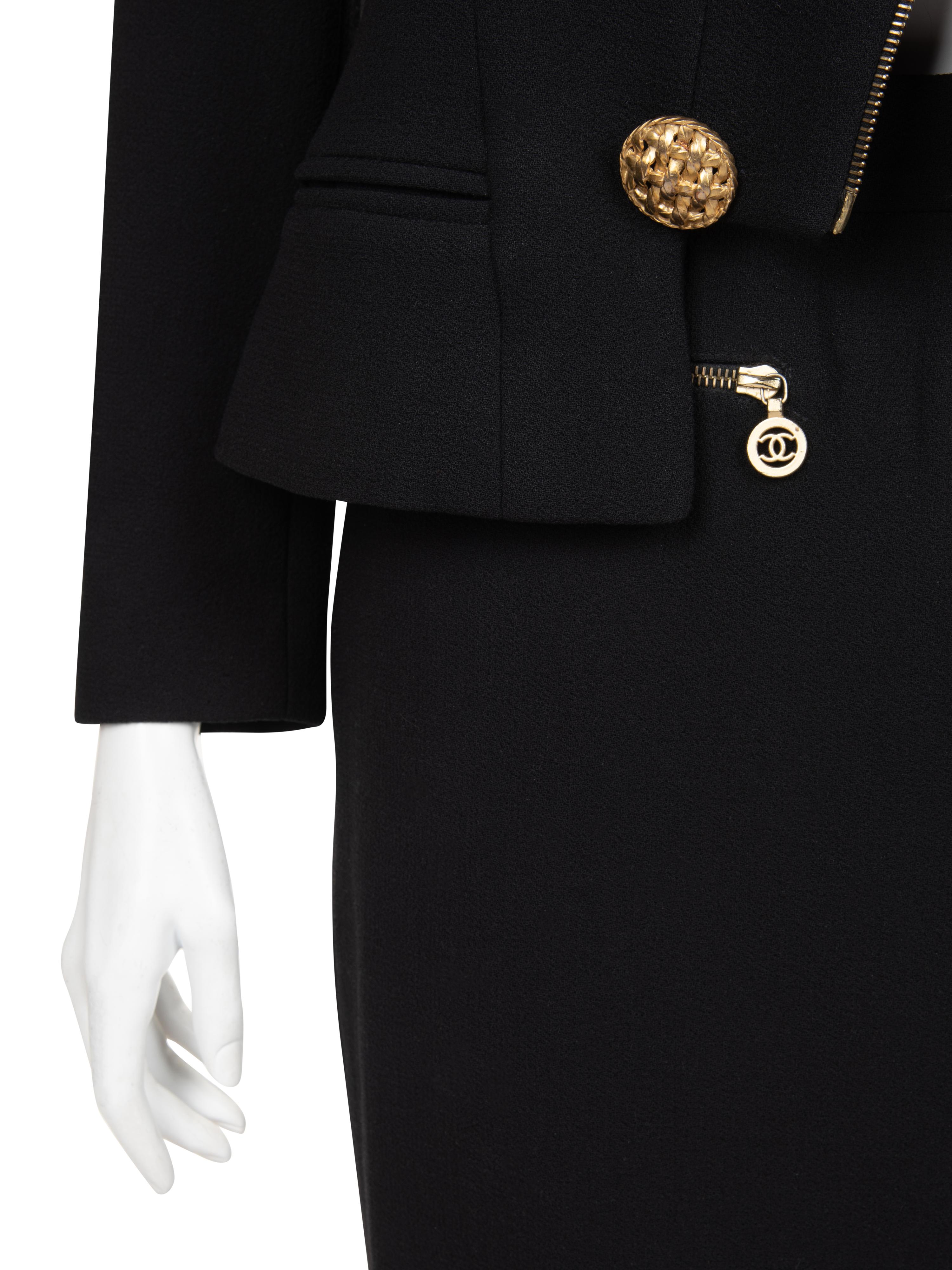 Chanel Zippered Skirt Ensemble, c.1992