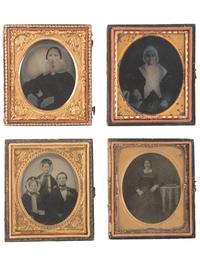 [EARLY PHOTOGRAPHY]. 40 assorted sixth and ninth plate ambrotype and tintype portraits of men, women, and children, incl. example by GUTEKUNST.