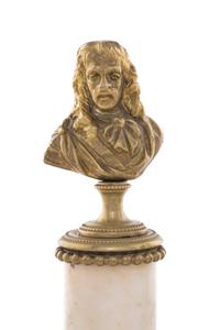 A Pair of French Gilt Metal and Marble Portrait Busts