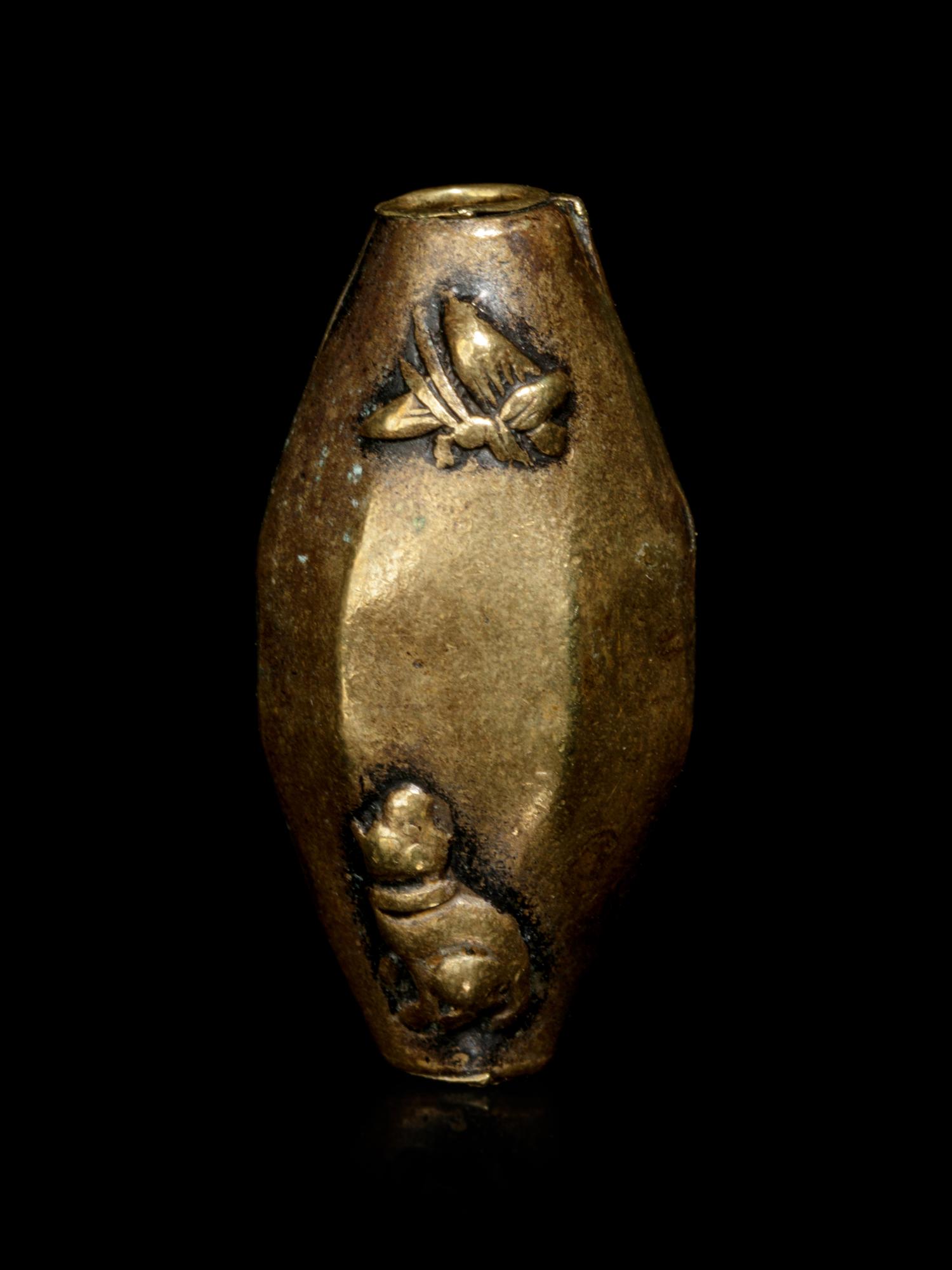 A Bronze Bead-Form Ojime