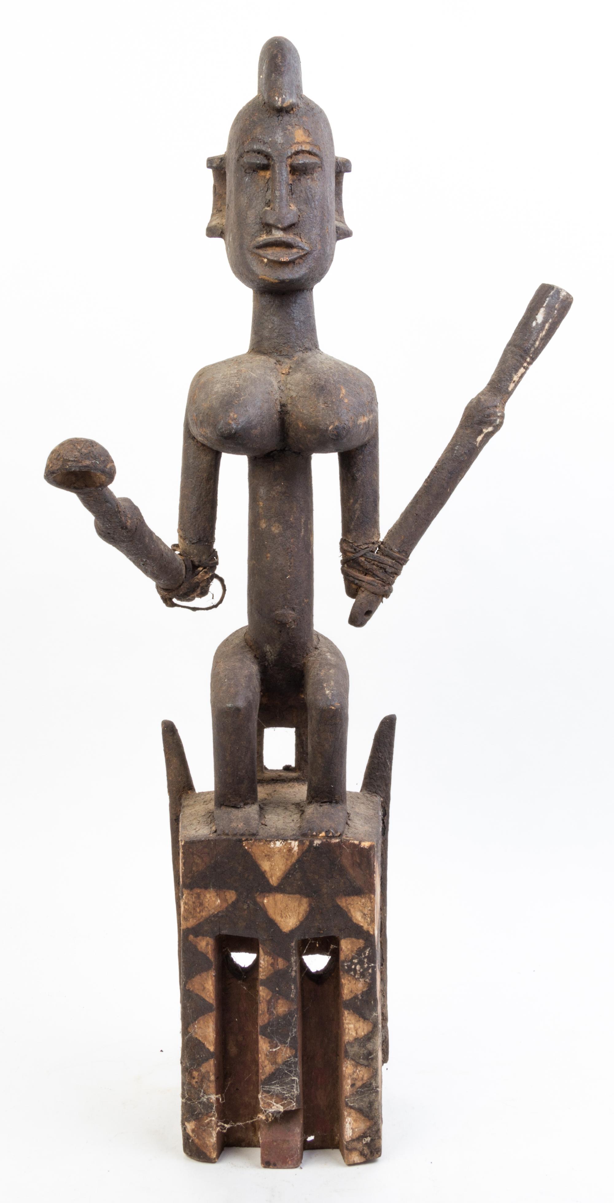 Four Wood Decorative Articles Height of tallest 34 inches.