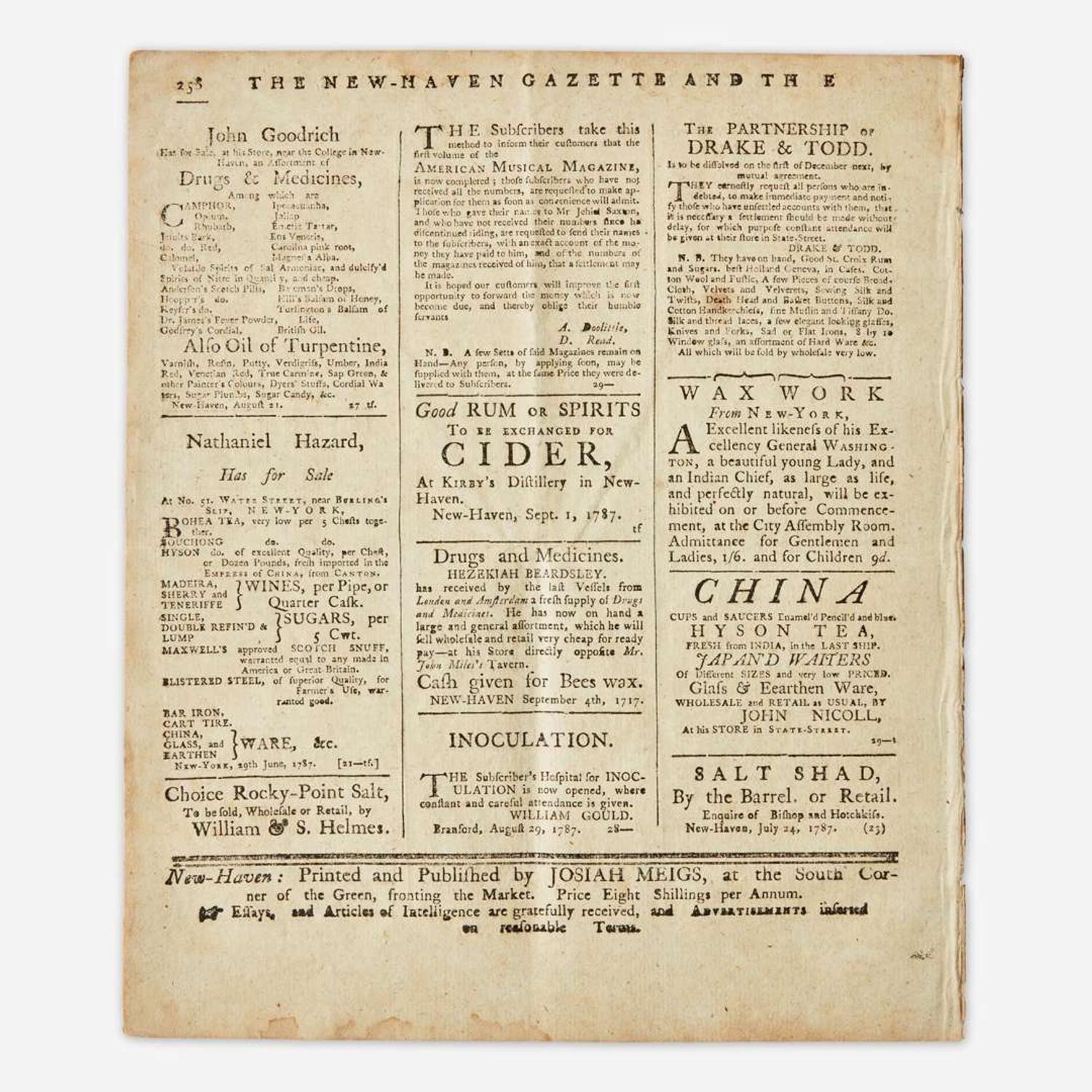 [Americana] [Constitution of the United States, The] The New-Haven Gazette, and the Connecticut Magazine