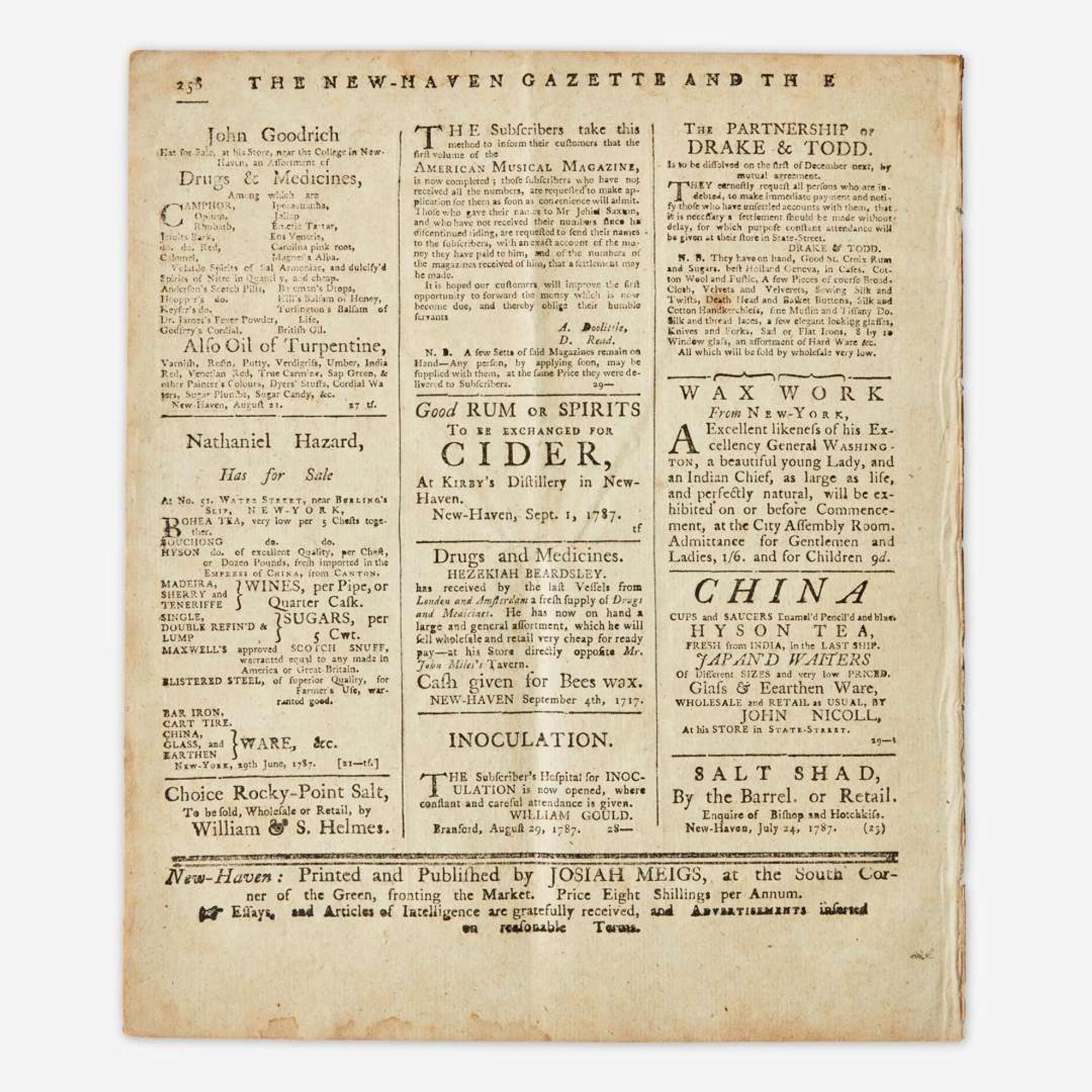 [Americana] [Constitution of the United States, The] The New-Haven Gazette, and the Connecticut Magazine