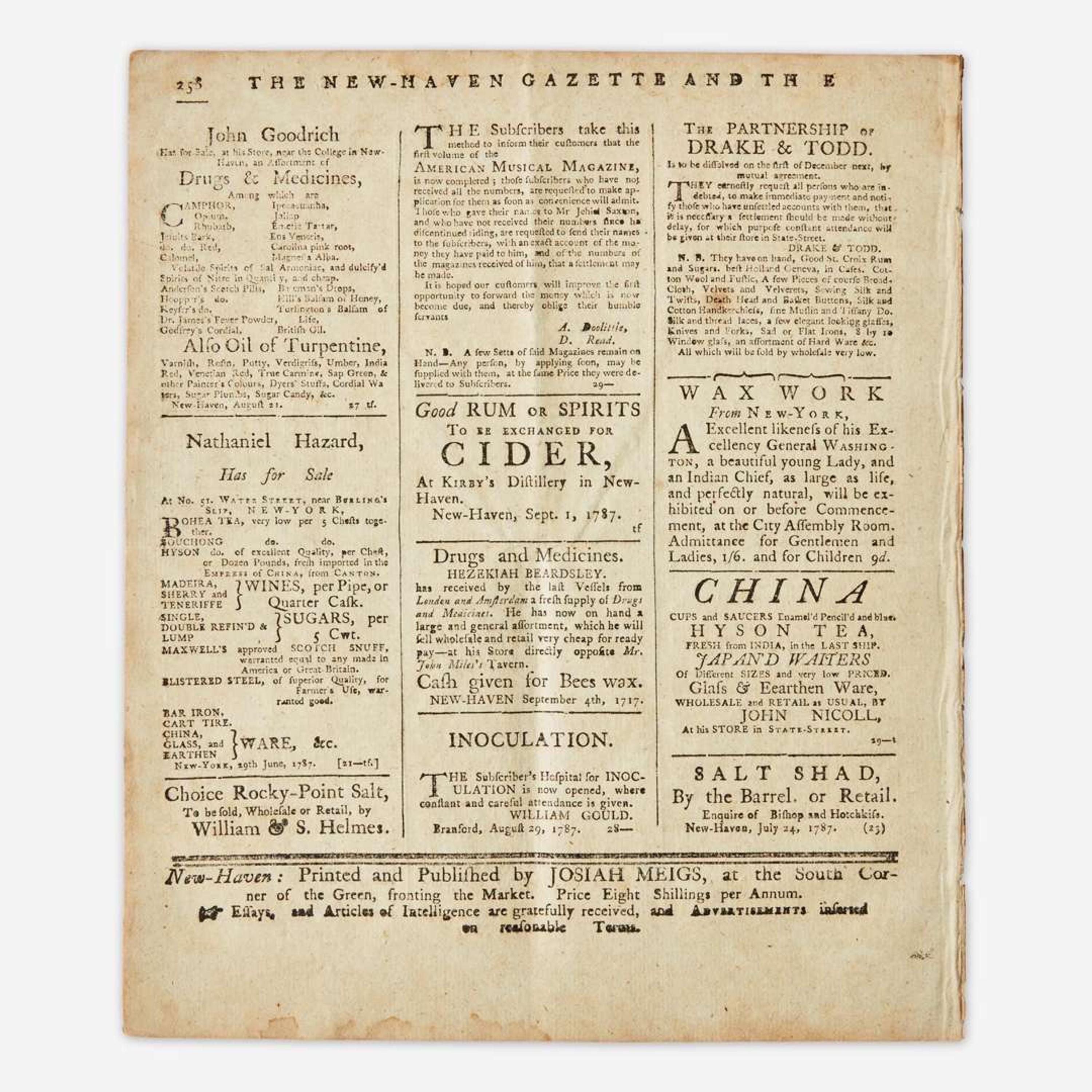 [Americana] [Constitution of the United States, The] The New-Haven Gazette, and the Connecticut Magazine