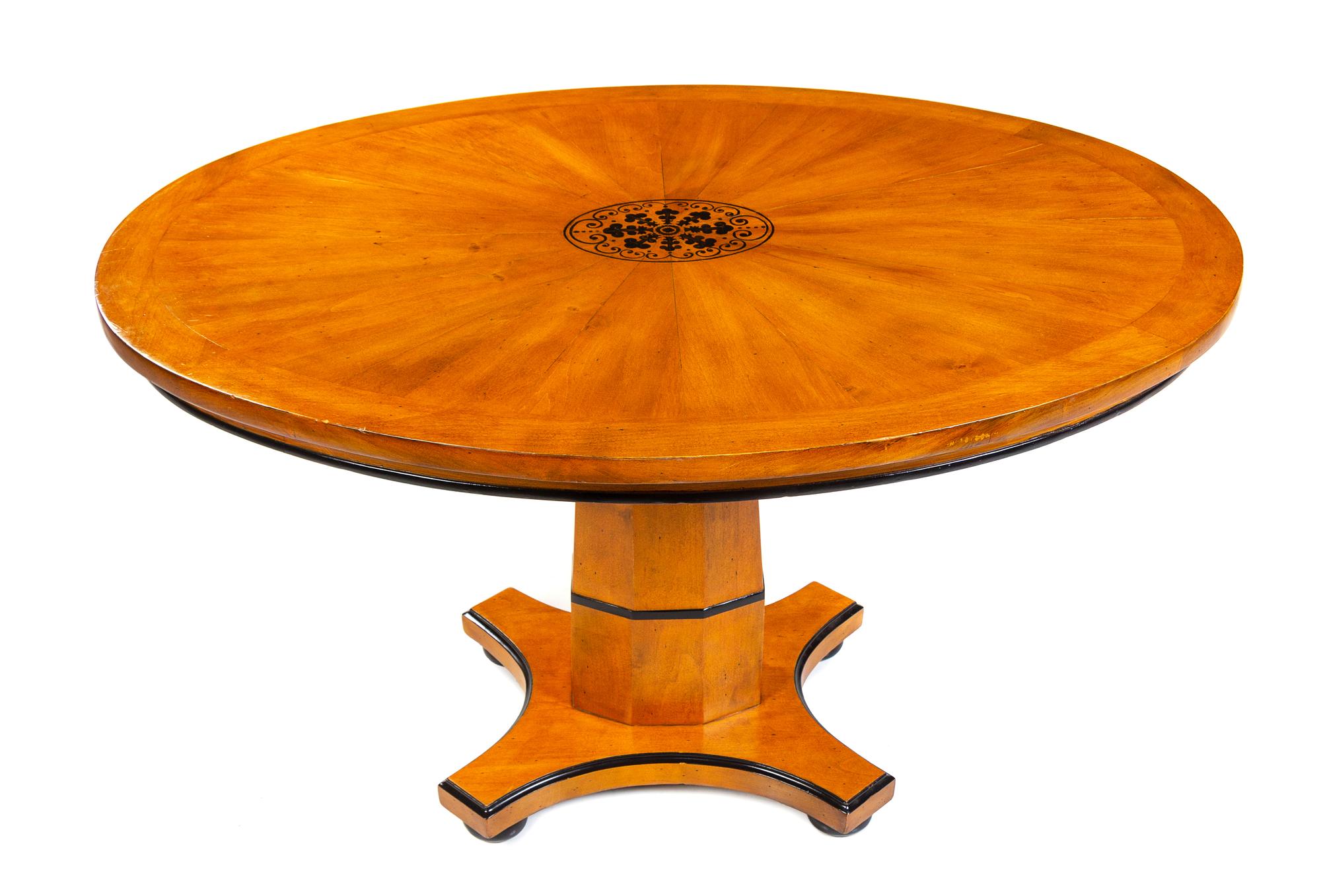 A Biedermeier Style Table Height 28 3/4 x width 47 3/4 x depth 35 3/4 inches.