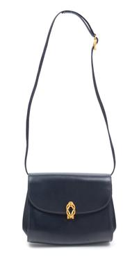 A Gucci Navy Handbag, 6.5" x 7.5" x 3".