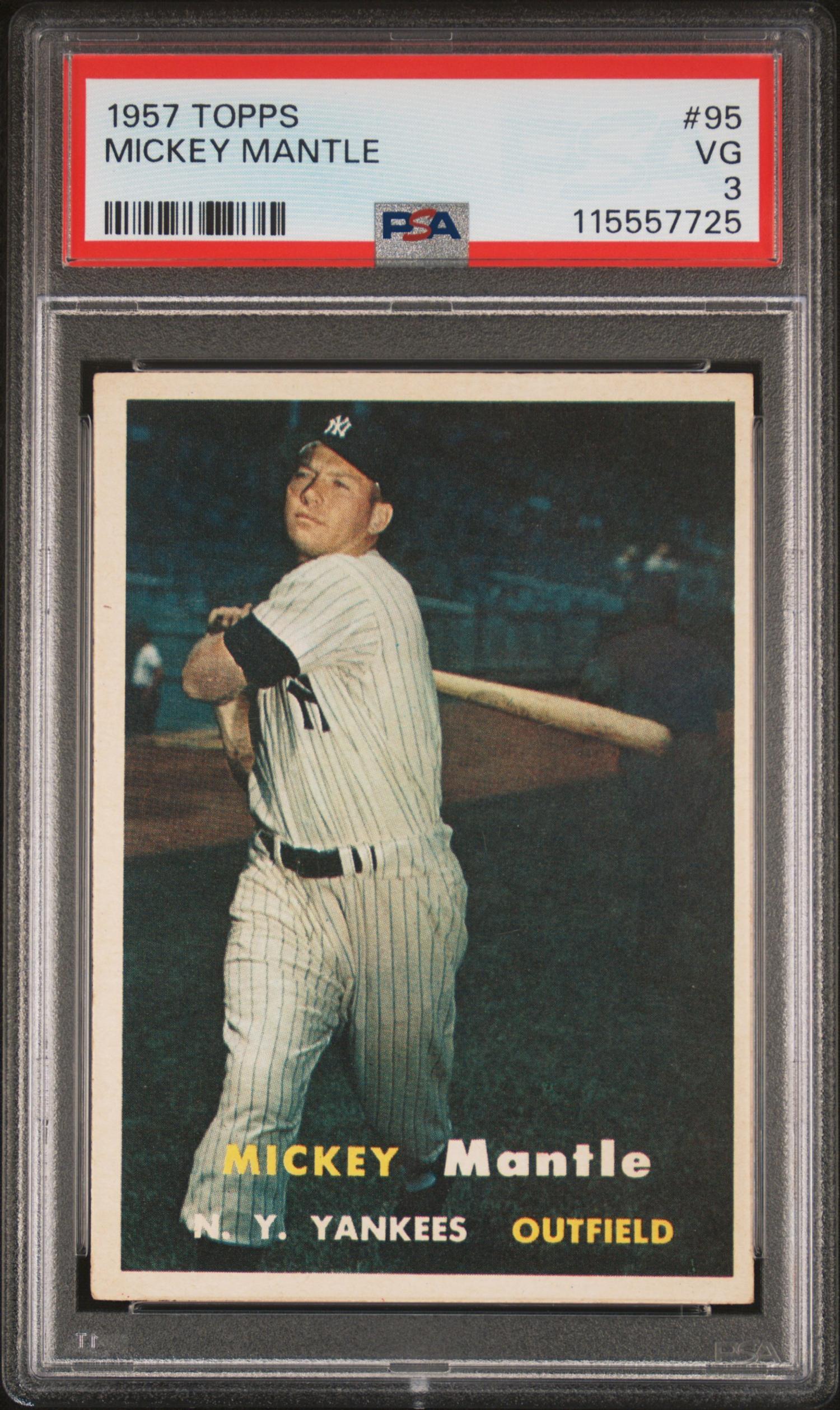 A 1957 Topps Mickey Mantle Baseball Card No. 95 (PSA 3 VG) from The Collection of David Eisenhower