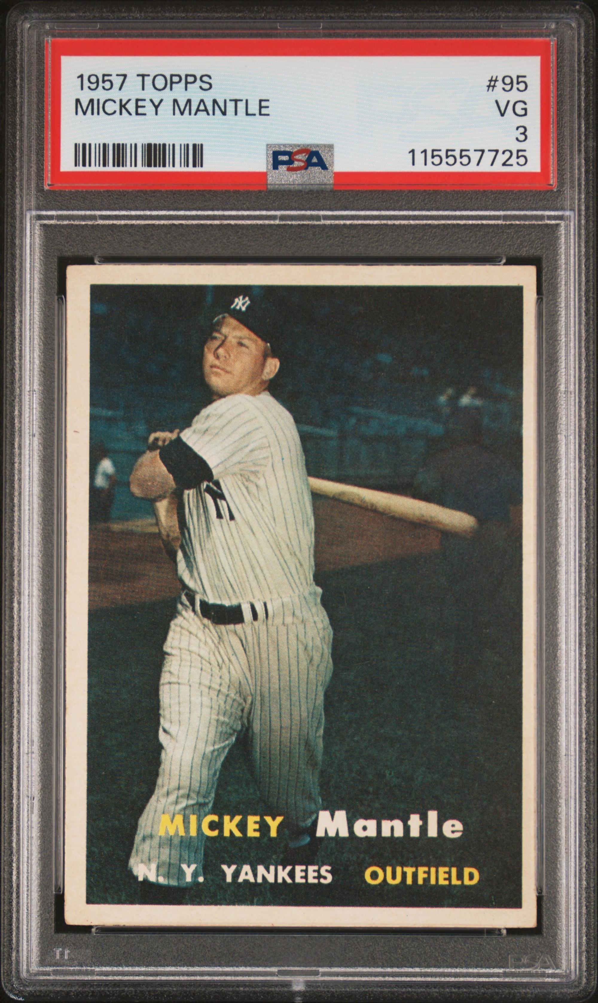 A 1957 Topps Mickey Mantle Baseball Card No. 95 (PSA 3 VG) from The Collection of David Eisenhower