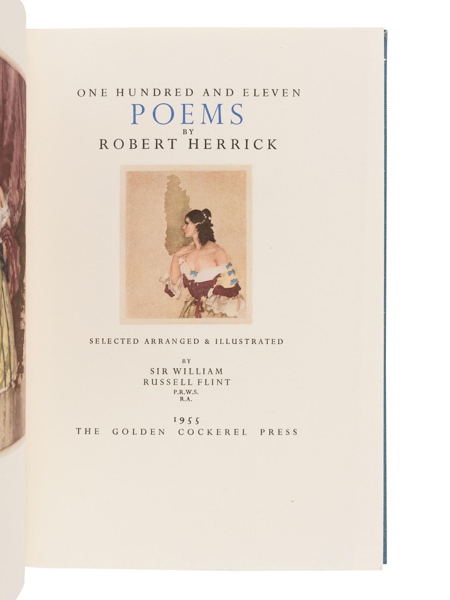 [GOLDEN COCKEREL PRESS]. HERRICK, Robert (1591-1674). One Hundred and Eleven Poems. [London]: The Golden Cockerel Press, 1955.