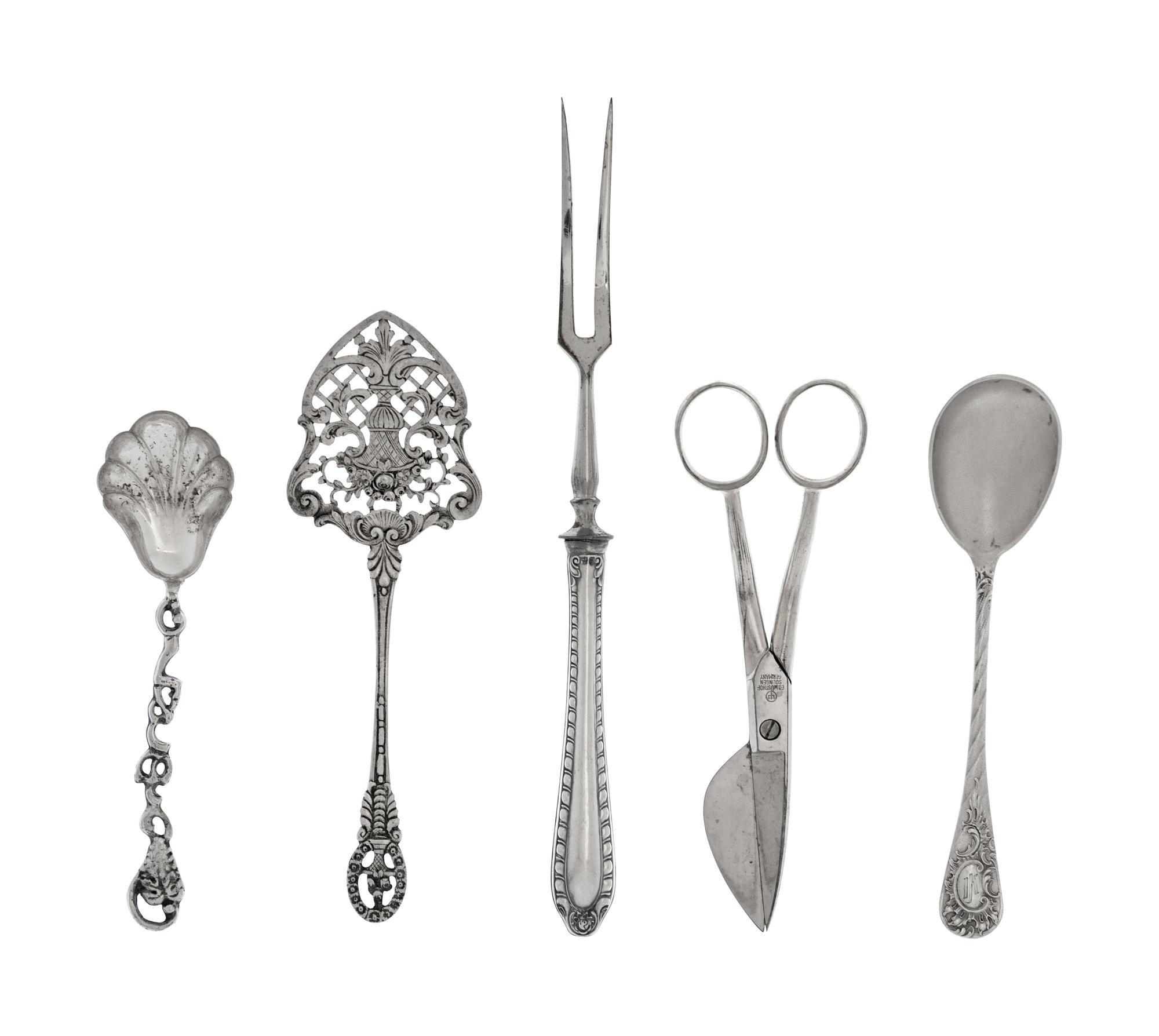 A Group of Continental Silver Flatware Articles