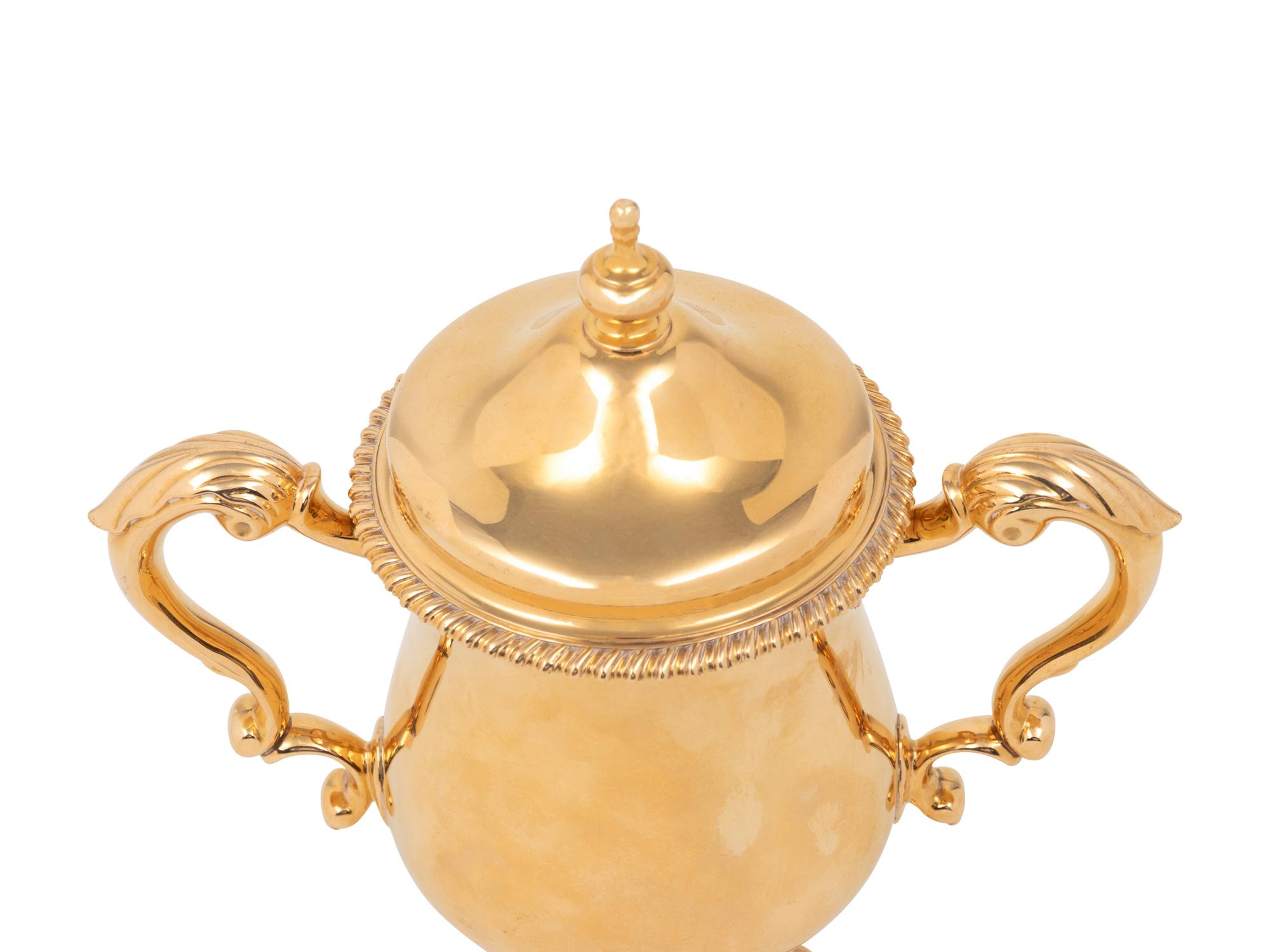 A Tiffany and Co. 14-Karat Gold Cup and Cover of Horse Racing Interest