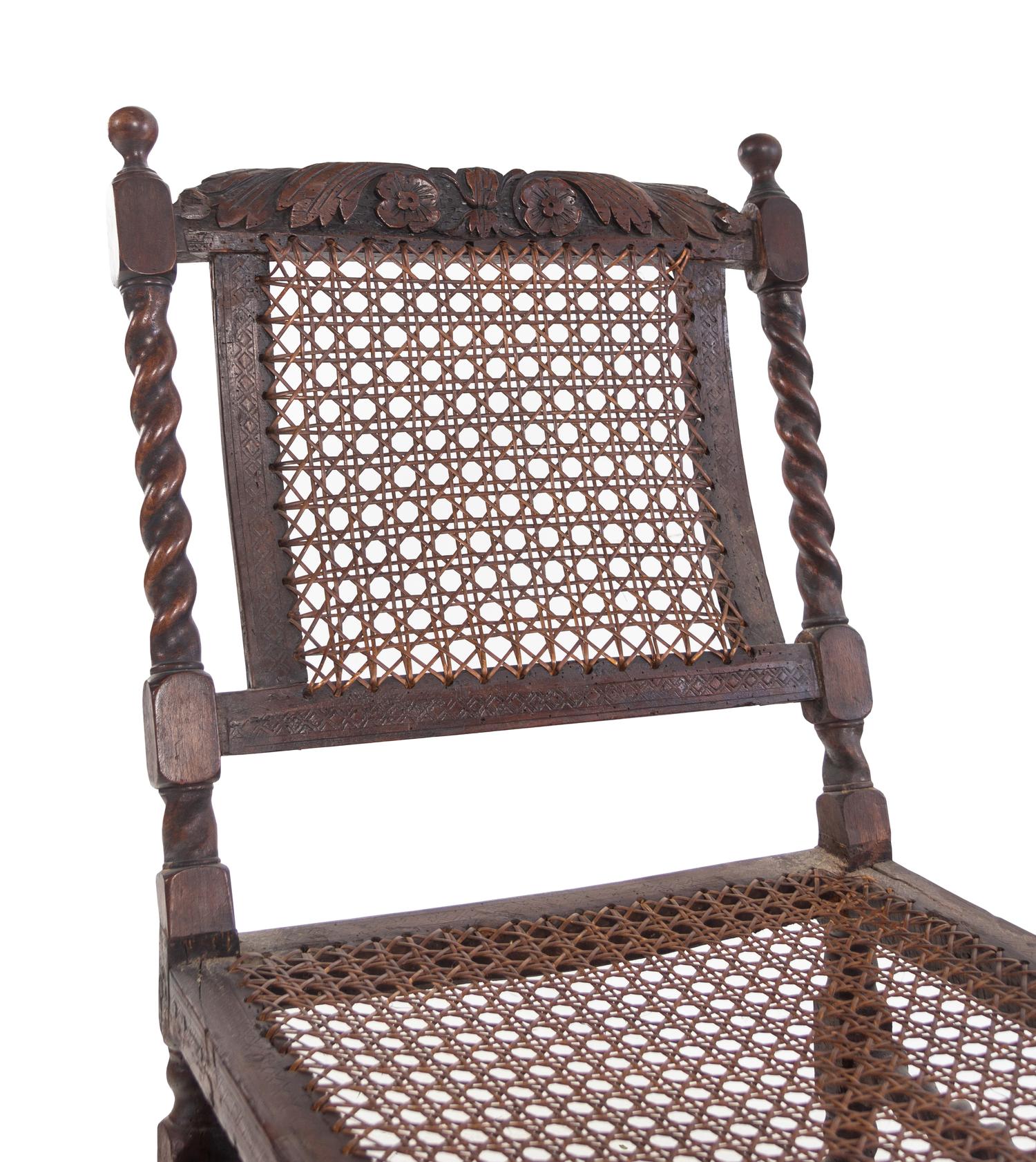 A William and Mary Carved Oak Daybed