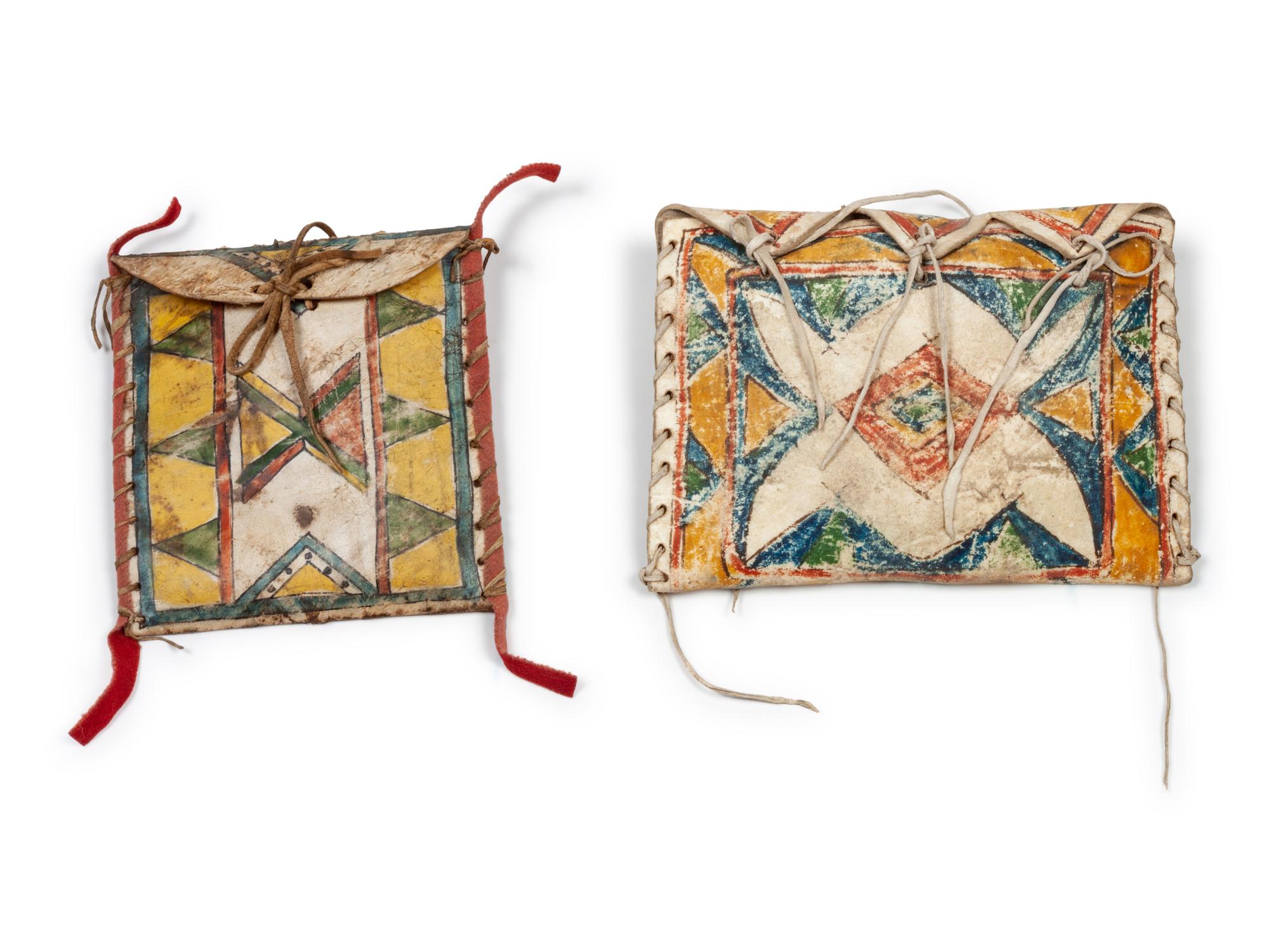 Plateau Painted Parfleche Envelopes, Group of Two