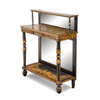 A Regency Part-Ebonized Penwork Pier Table