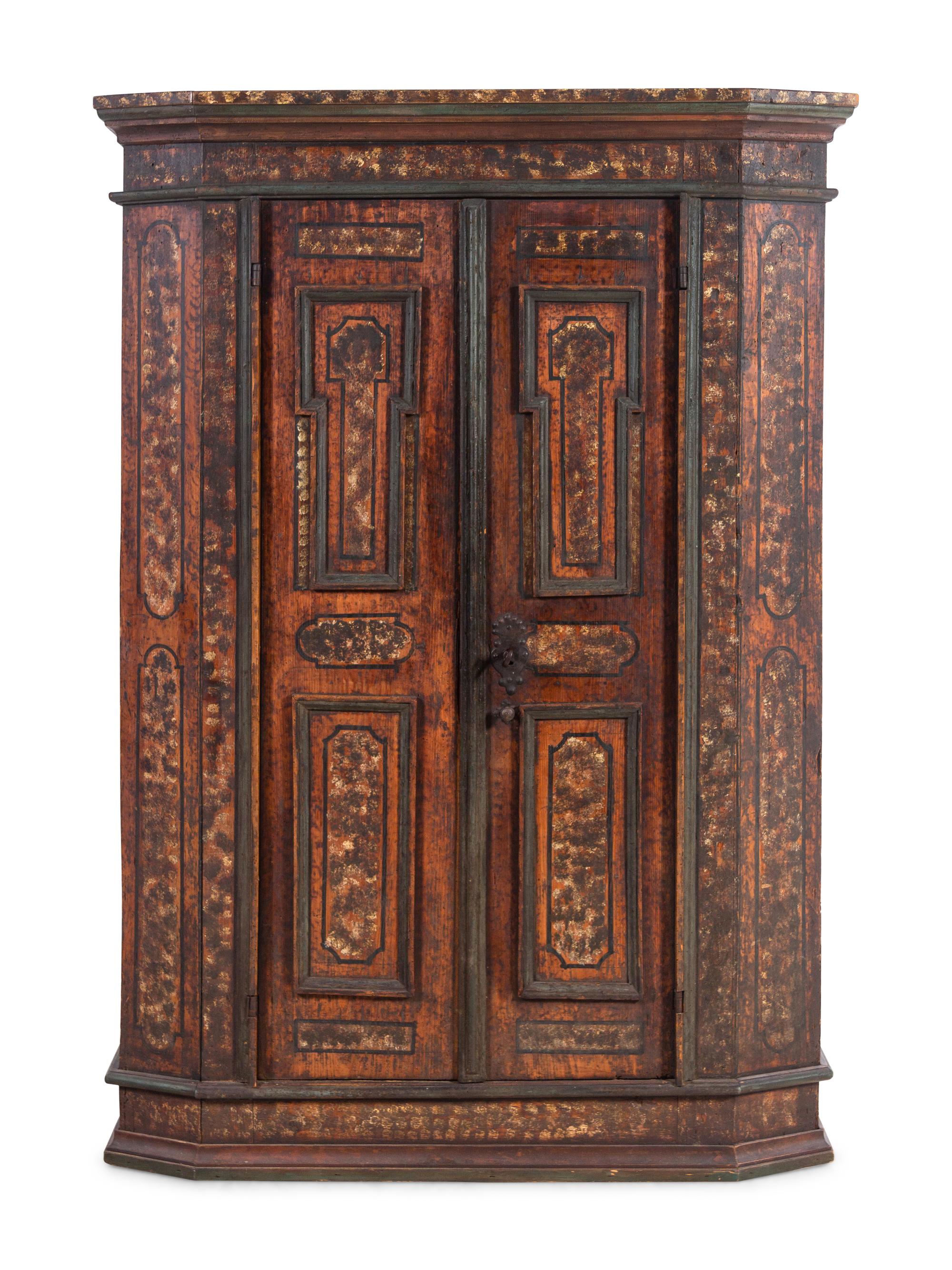 A German or Northern European Painted Schrank