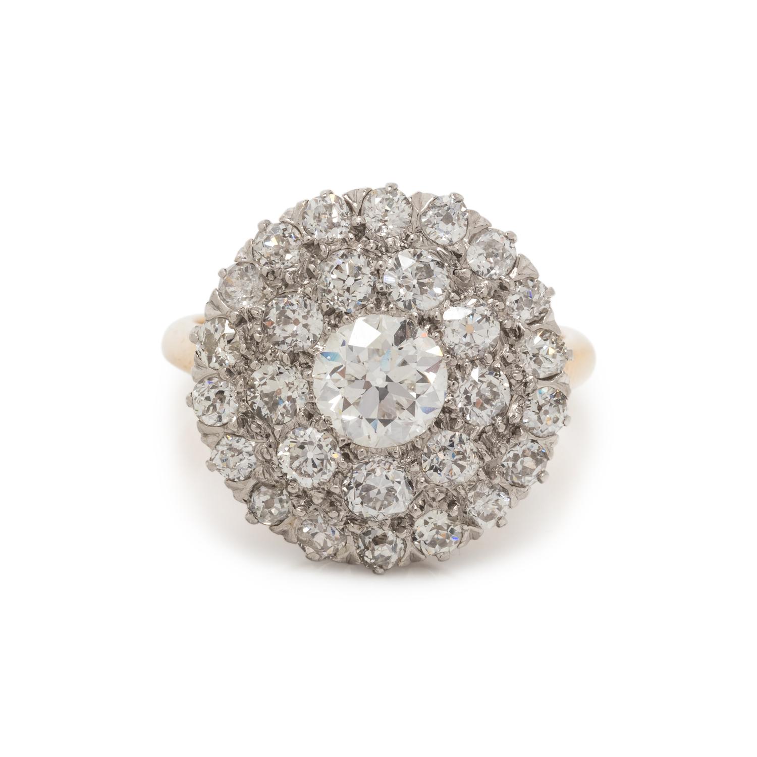 ANTIQUE, DIAMOND CLUSTER RING
