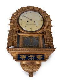 A Swedish Giltwood Wall Clock