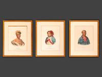 Three Hand-Colored Lithographs by McKenney and Hall