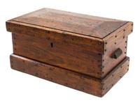 A Wood Hinge-Top Box and An Eldred Wheeler Maple Knife Box Length of knife box 16 1/4 inches. — 20TH CENTURY