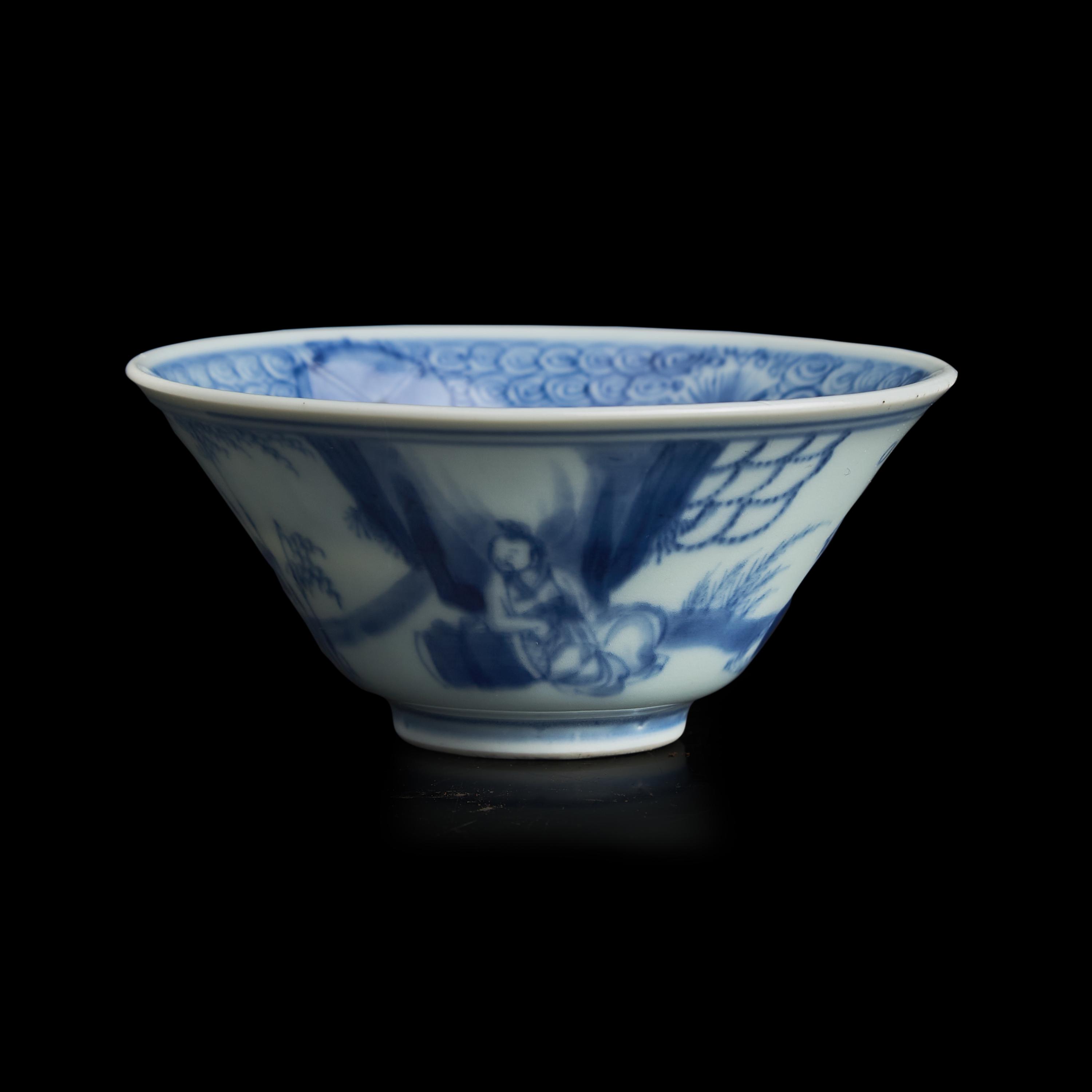 A Chinese Blue and White Conical Cup, Probably Kangxi Period 或康熙 青花茶盌