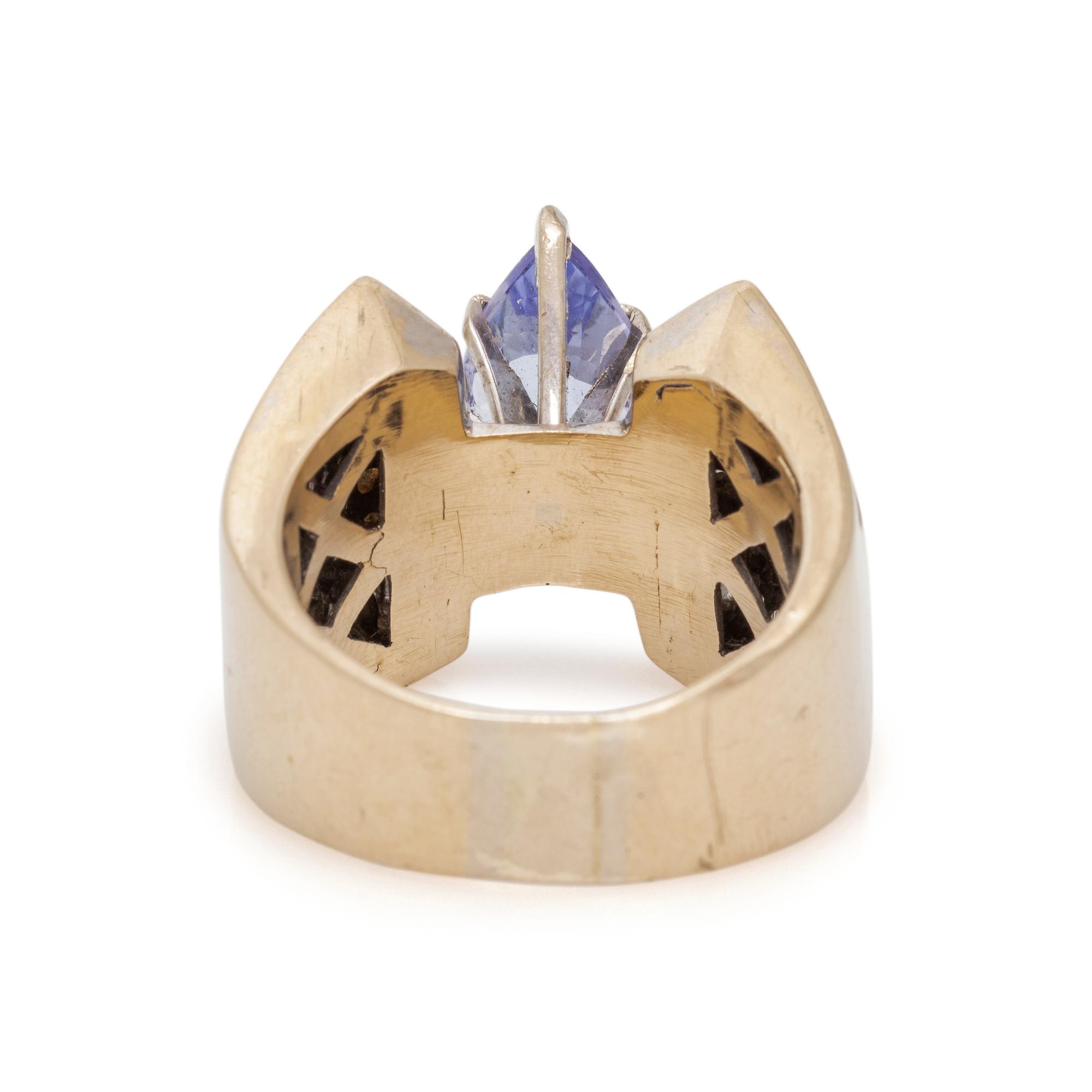TANZANITE AND DIAMOND RING