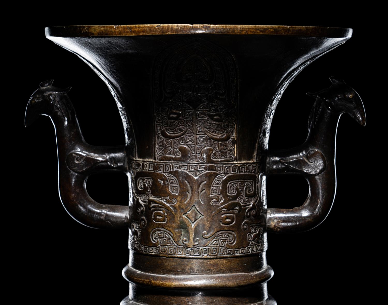 Two Japanese Bronze Vases