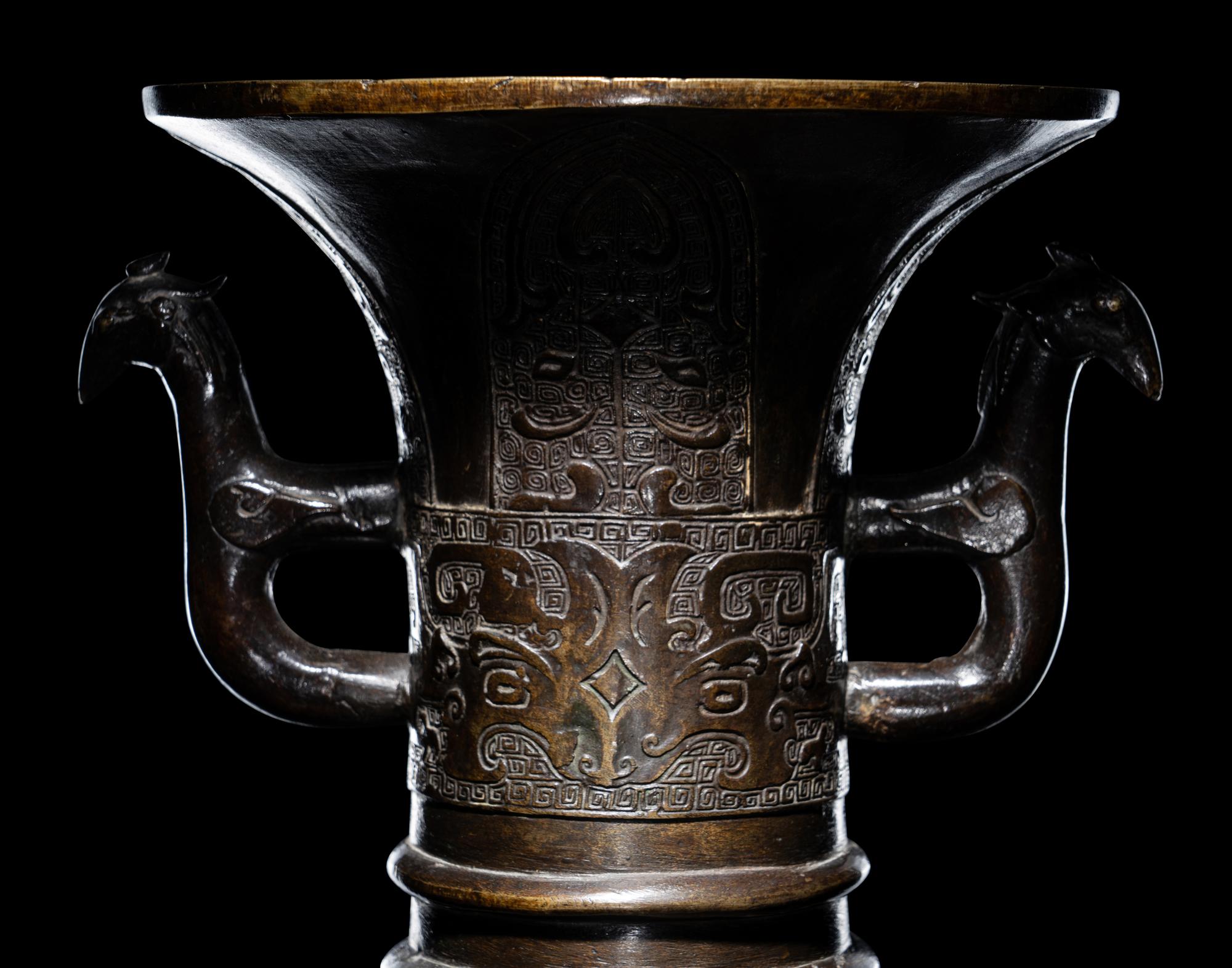 Two Japanese Bronze Vases