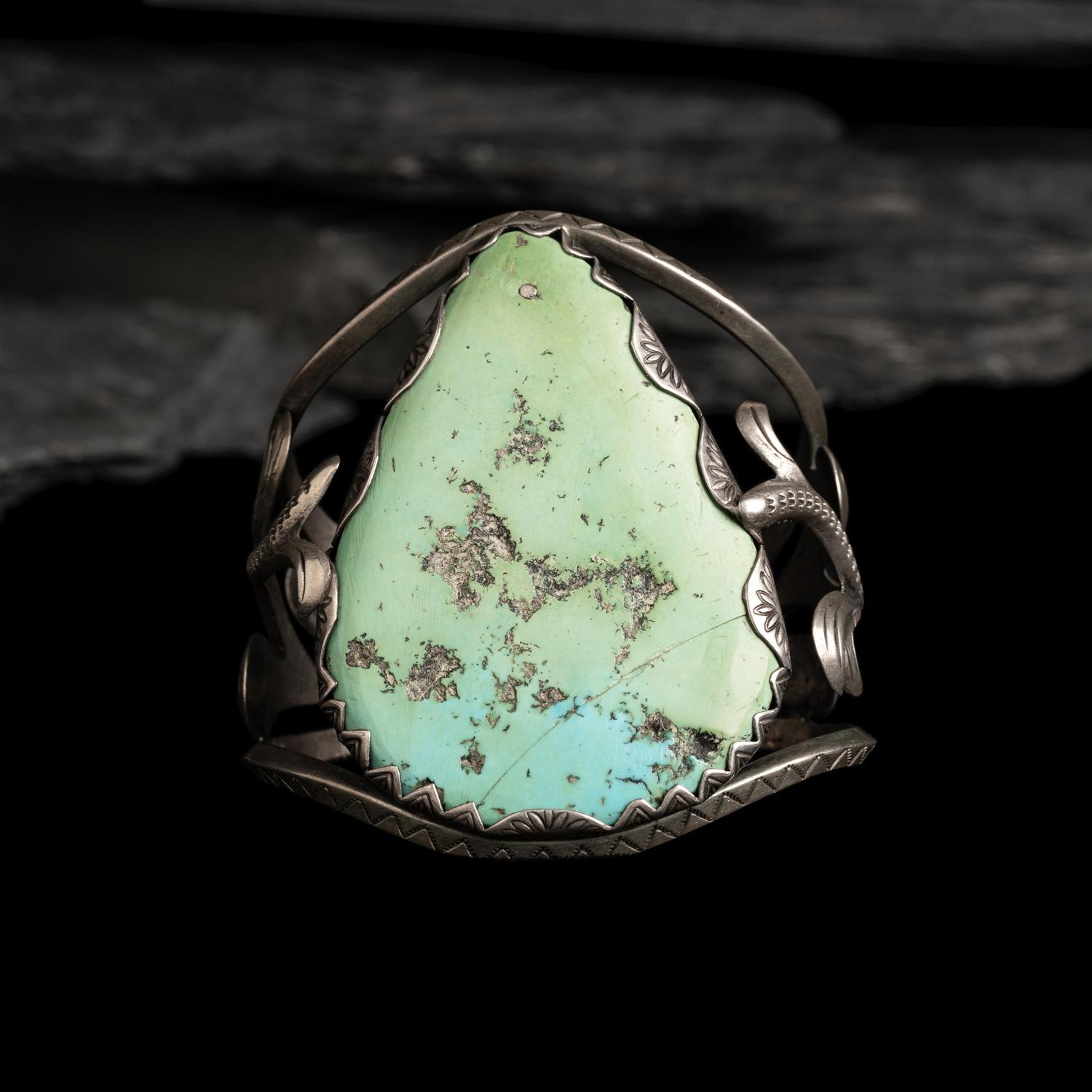 Navajo Silver and Turquoise Cuff Bracelet