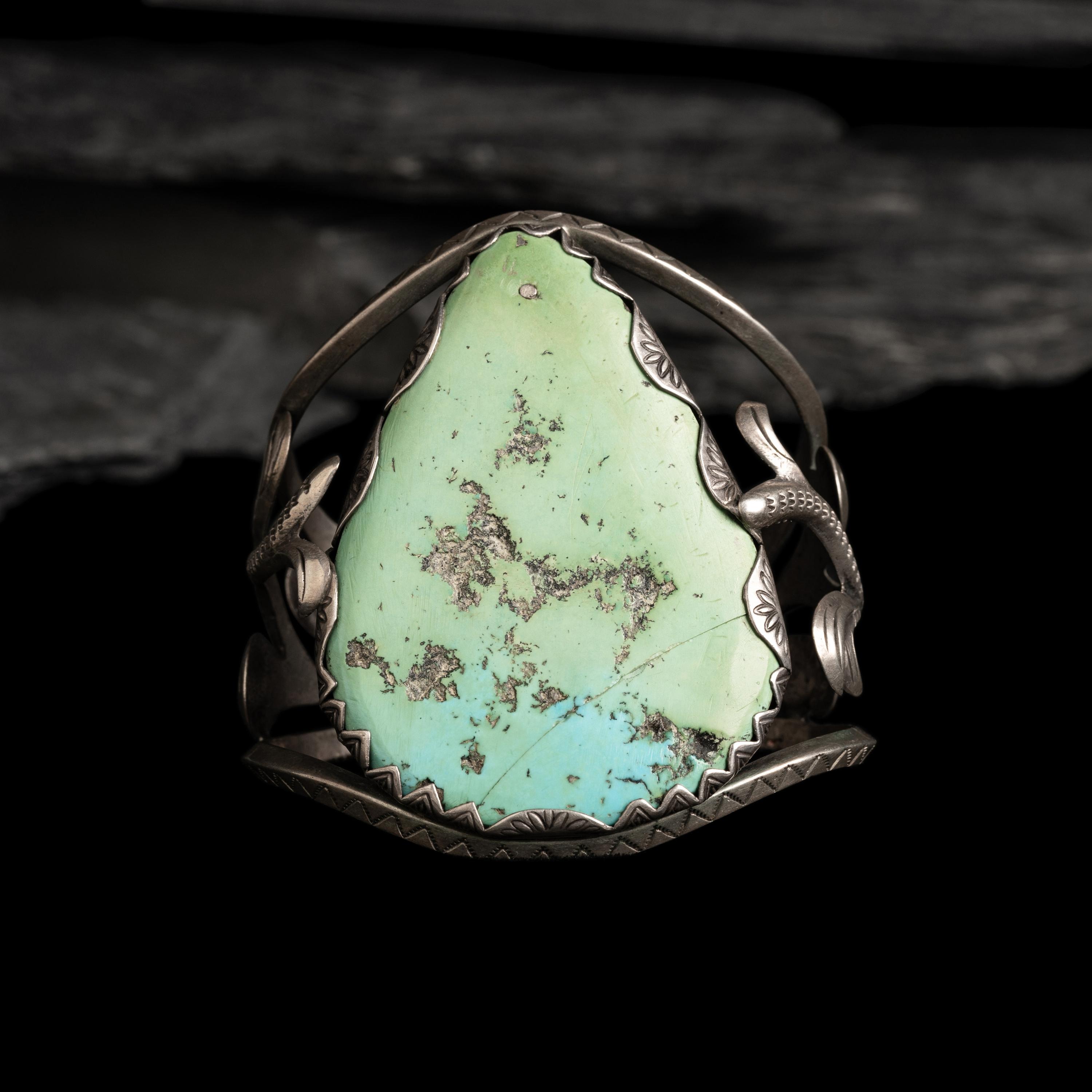 Navajo Silver and Turquoise Cuff Bracelet