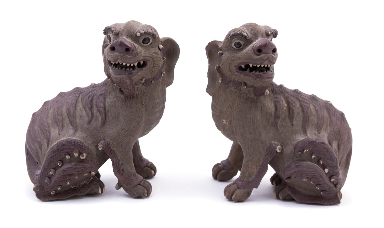 Pair of Chinese Ceramic Fu-Lions