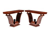 A Pair of Art Deco Style Part-Ebonized Rosewood Console Tables