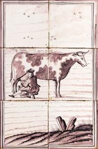 A Dutch Delft Tile Scene