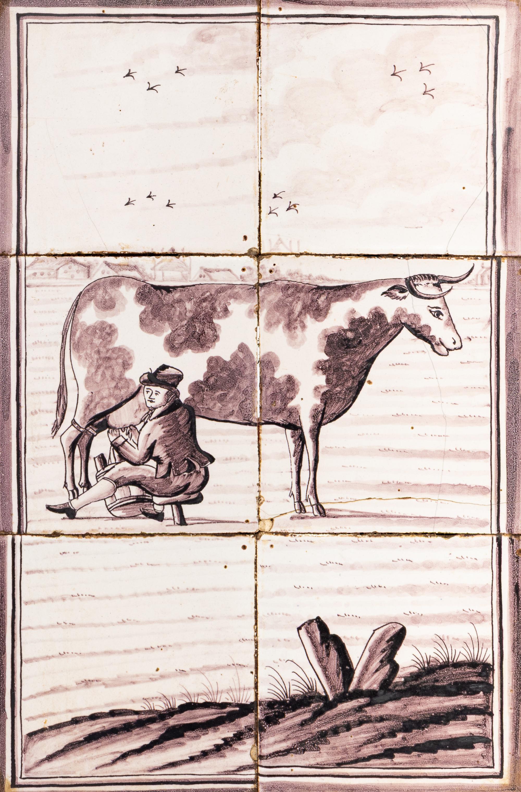 A Dutch Delft Tile Scene