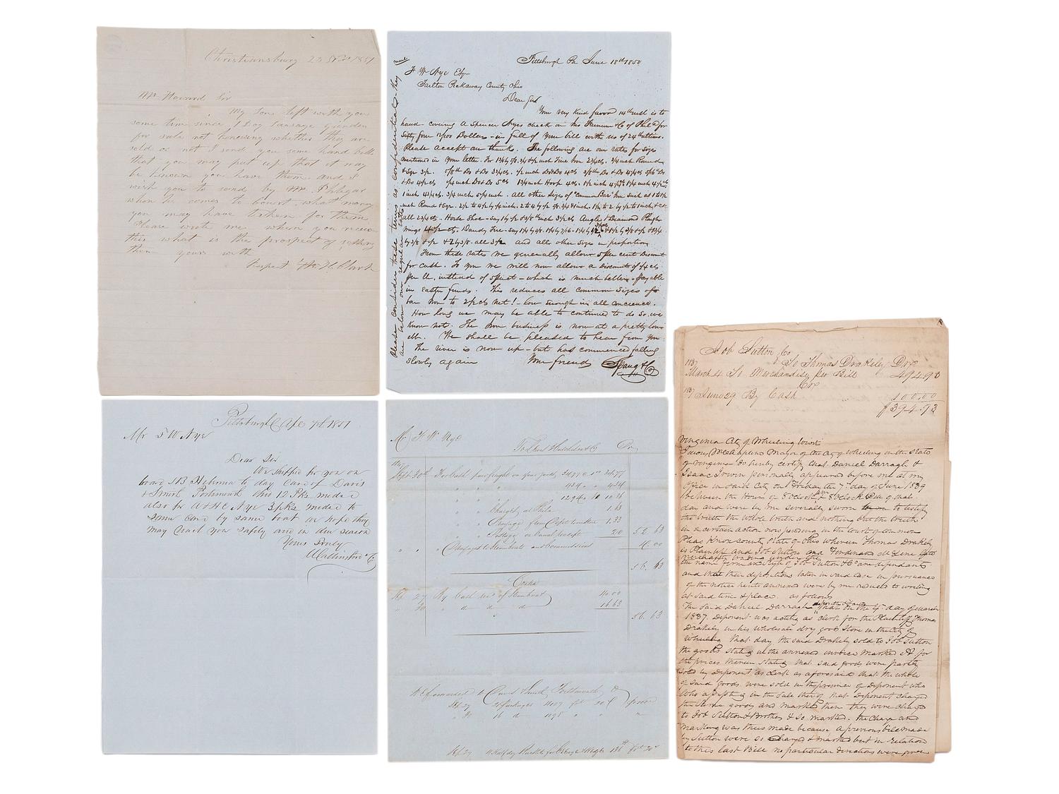 [OHIO]. A group of Ohio-related manuscripts and ephemera, including: