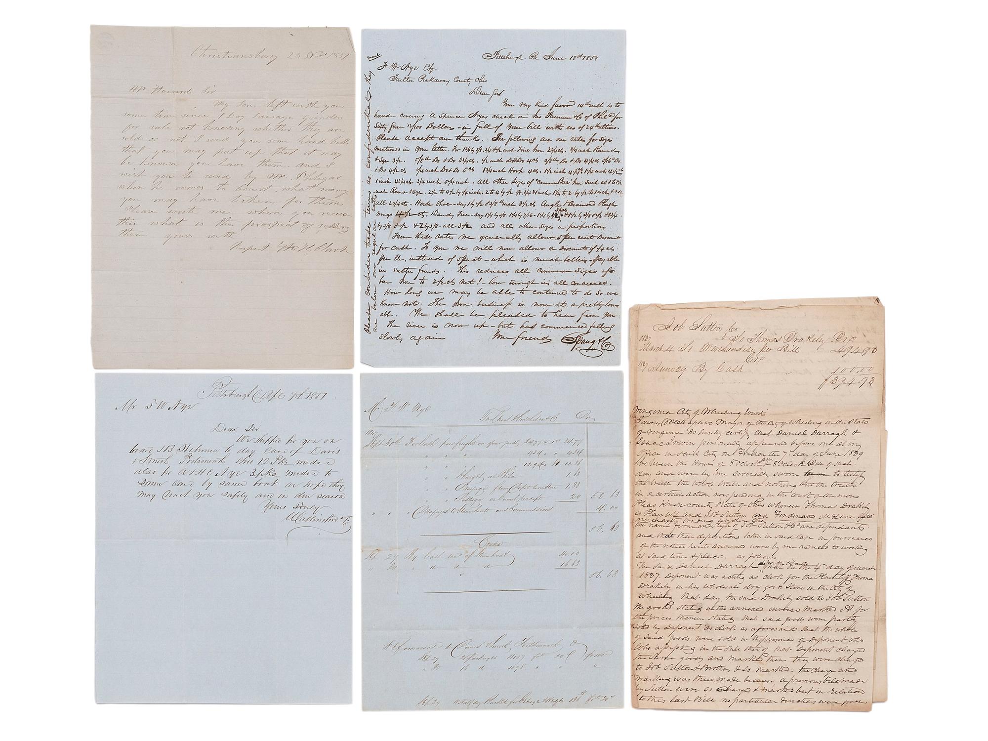 [OHIO]. A group of Ohio-related manuscripts and ephemera, including: