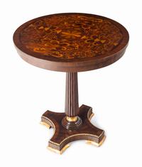 An Empire Style Giltwood and Marquetry Inlaid Occasional Table