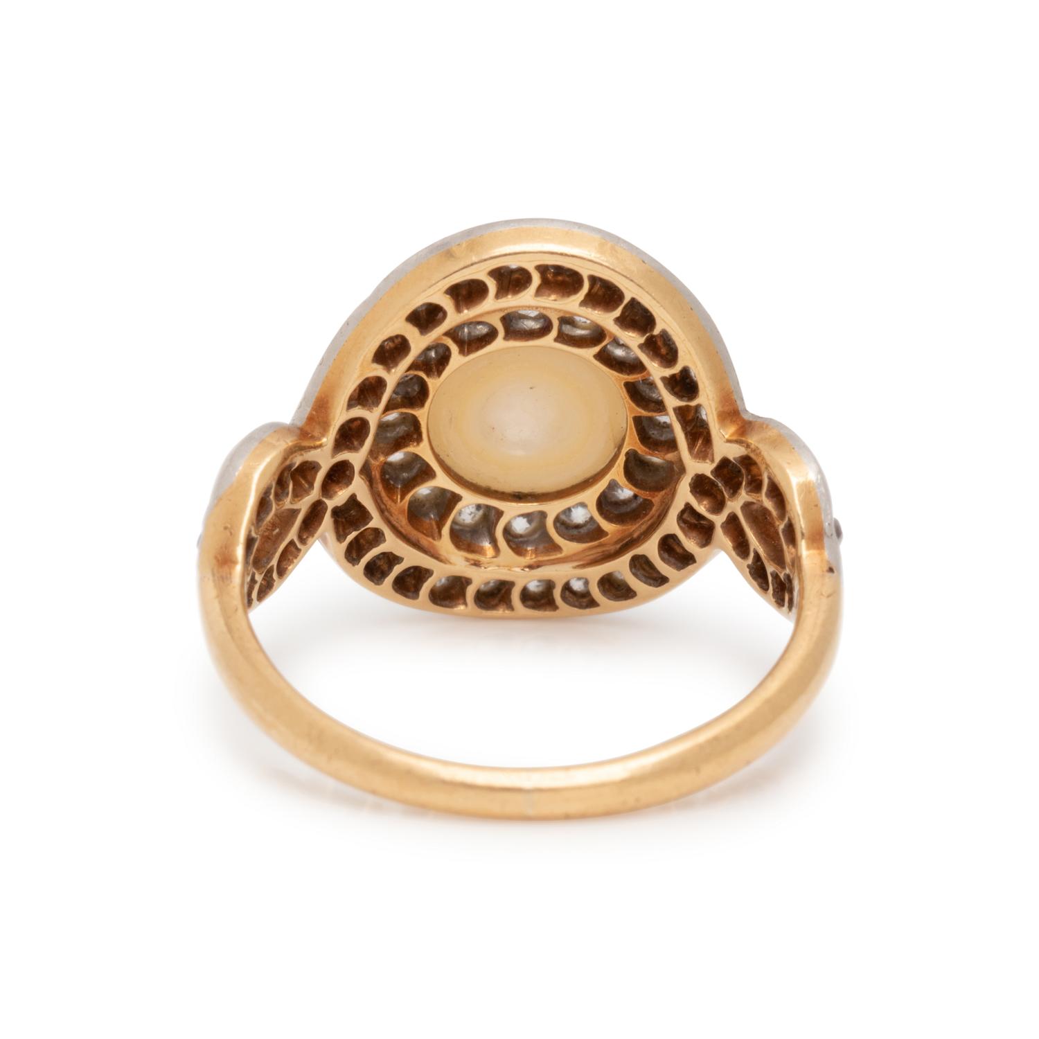 ANTIQUE, PEARL AND DIAMOND RING