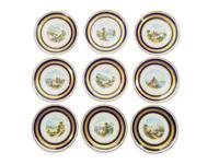 A Set of Nine Continental Gilt-Decorated Porcelain Cabinet Plates