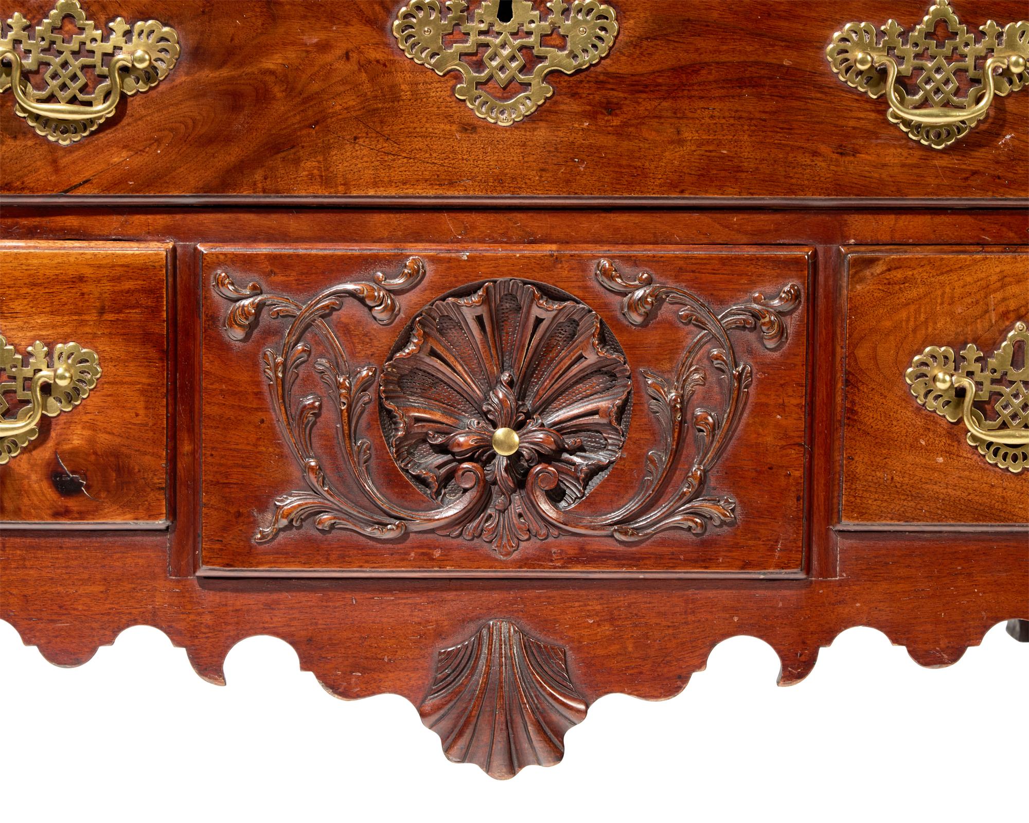 A Chippendale Carved Walnut Dressing Table
