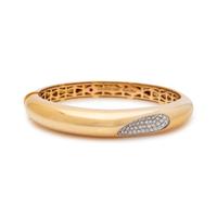 ROBERTO COIN, YELLOW GOLD AND DIAMOND 'CAPRI PLUS' BANGLE BRACELET