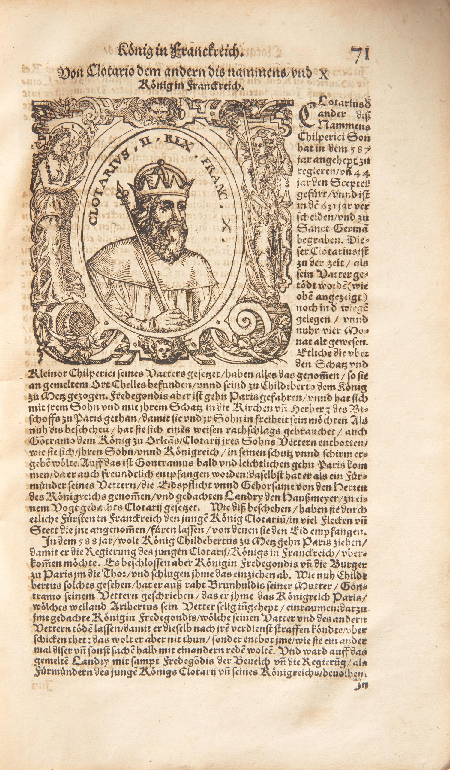 [Early Printing] Gilles, Nicole, and Nicolaus Falckner. Frantzösische Chronica oder Vollkommene Beschreibung aller Namhafftiger gedechtnusz wirdiger Geschichten vnnd Thaten biss auff diss gegenwirtige M.D.L. XXII...
