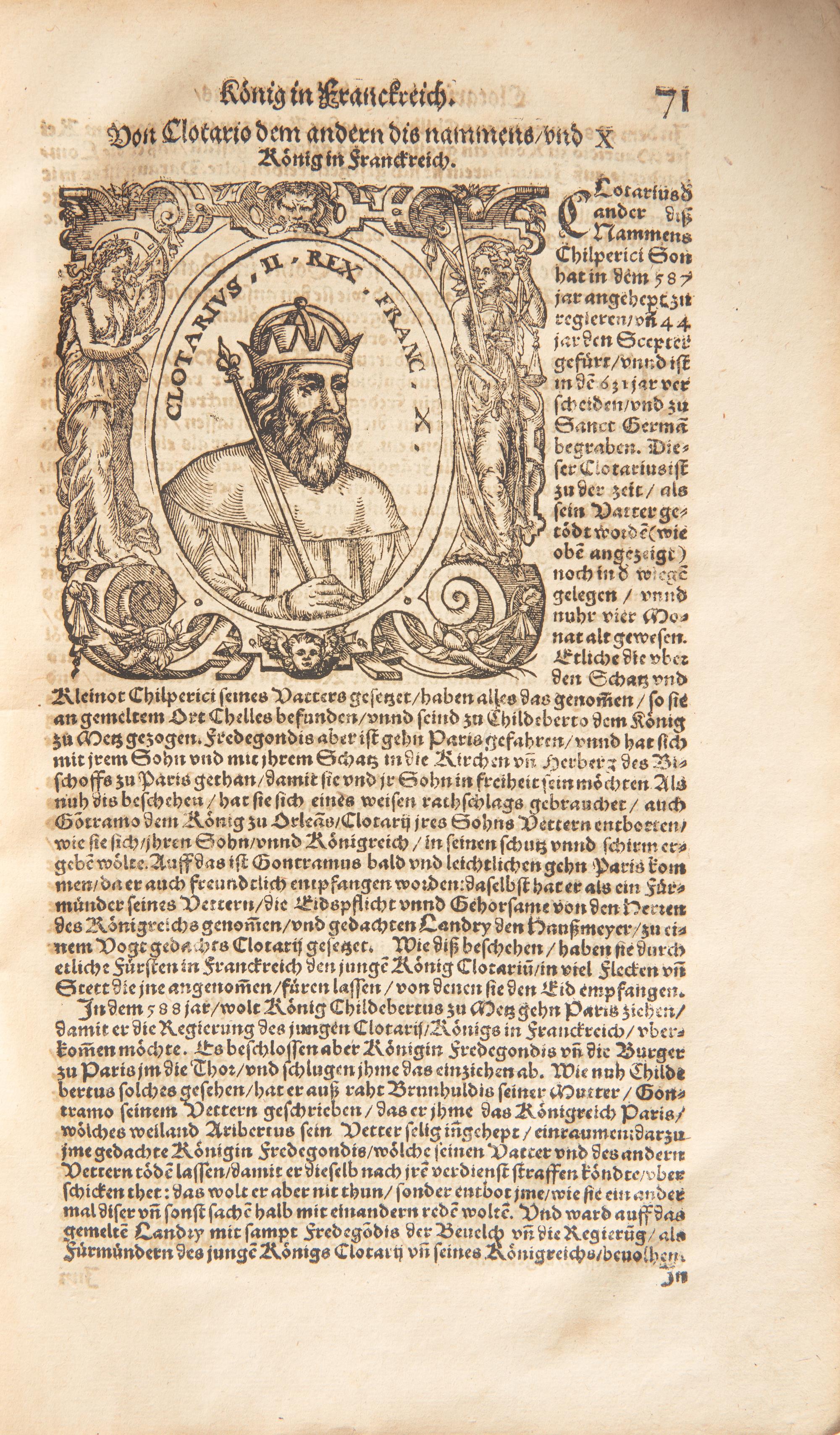 [Early Printing] Gilles, Nicole, and Nicolaus Falckner. Frantzösische Chronica oder Vollkommene Beschreibung aller Namhafftiger gedechtnusz wirdiger Geschichten vnnd Thaten biss auff diss gegenwirtige M.D.L. XXII...